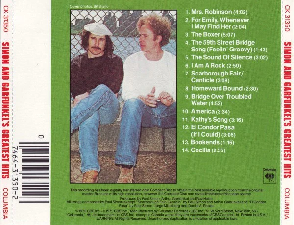 Simon & Garfunkel - Simon And Garfunkel's Greatest Hits (CD, Comp, RE) (Near Mint (NM or M-)) - Image 3