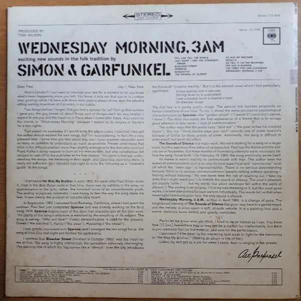 Simon & Garfunkel - Wednesday Morning, 3 A.M. (LP, Album, exp) (Very Good Plus (VG+)) - Image 2