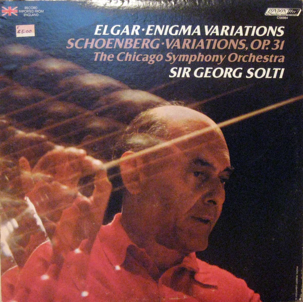 Sir Edward Elgar & Arnold Schoenberg, Chicago Philharmonic Orchestra, Georg Solti - Enigma Variations; Variations, Op. 31 (LP) (Very Good Plus (VG+))