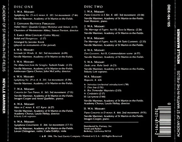 Sir Neville Marriner, The Academy Of St. Martin-in-the-Fields - Amadeus (2xCD, Album, CSR) (Very Good Plus (VG+)) - Image 2