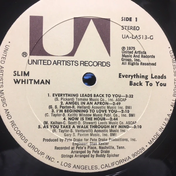 Slim Whitman - Everything Leads Back To You (LP) (Near Mint (NM or M-)) - Image 2