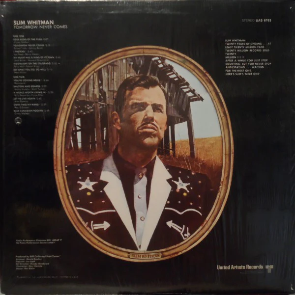 Slim Whitman - Tomorrow Never Comes (LP) (Near Mint (NM or M-)) - Image 2