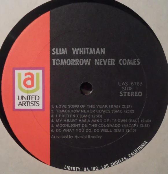 Slim Whitman - Tomorrow Never Comes (LP) (Near Mint (NM or M-)) - Image 3