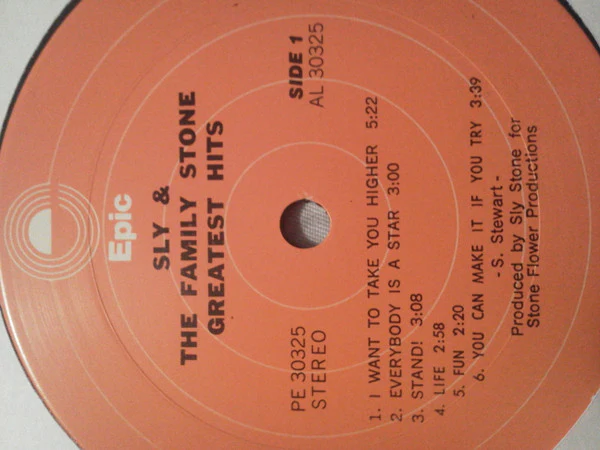 Sly & The Family Stone - Greatest Hits (LP, Comp, RE, Car) (Near Mint (NM or M-)) - Image 2