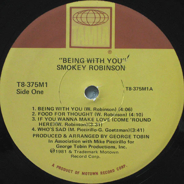 Smokey Robinson - Being With You (LP, Album) (Good Plus (G+)) - Image 3