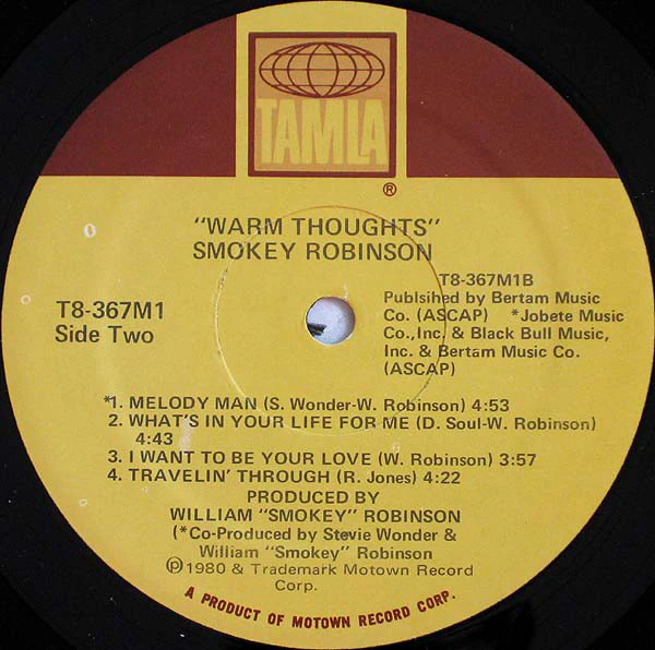 Smokey Robinson - Warm Thoughts (LP, Album, Sup) (Very Good Plus (VG+)) - Image 3
