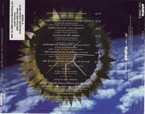 Snap! - Welcome To Tomorrow (CD, Album, Club) (Mint (M)) - Image 2