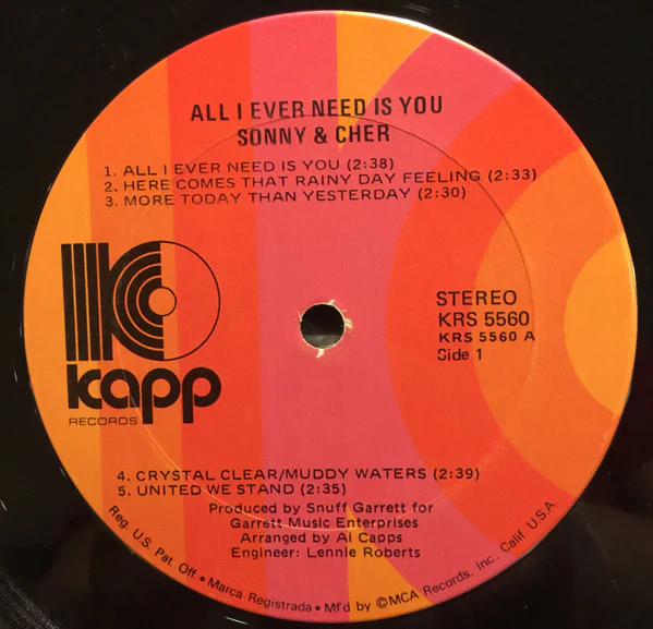 Sonny & Cher - All I Ever Need Is You (LP, Album, RP) (Very Good (VG)) - Image 3