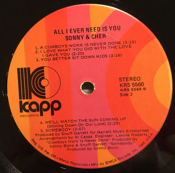 Sonny & Cher - All I Ever Need Is You (LP, Album, RP) (Very Good (VG)) - Image 4
