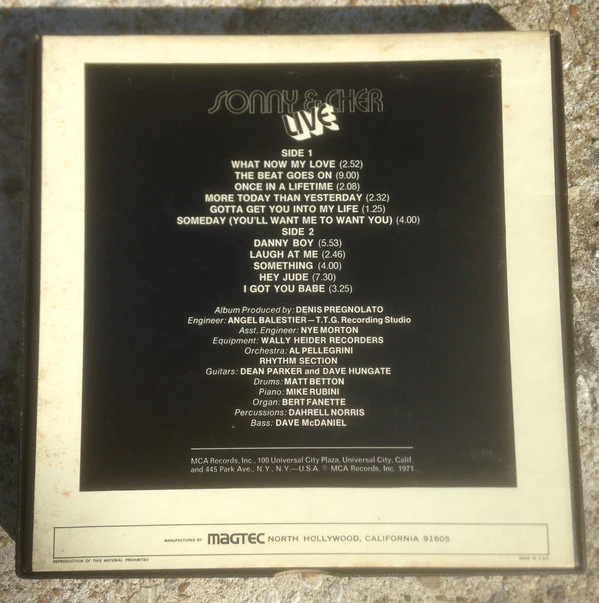 Sonny & Cher - Sonny & Cher Live  (Reel, 4tr Stereo, Album) (Very Good Plus (VG+)) - Image 2