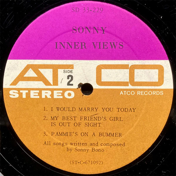 Sonny Bono - Inner Views (LP, Album) (Very Good Plus (VG+)) - Image 4