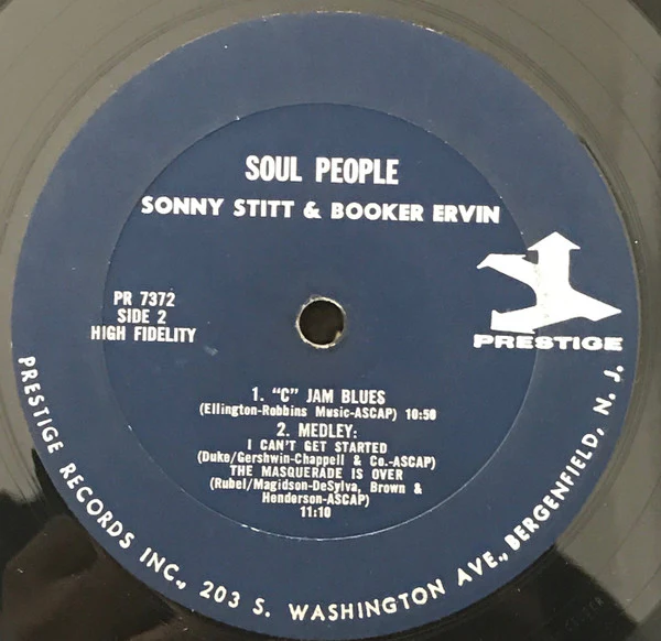 Sonny Stitt With Booker Ervin & Don Patterson - Soul People (LP, Album, Mono) (Mint (M)) - Image 2