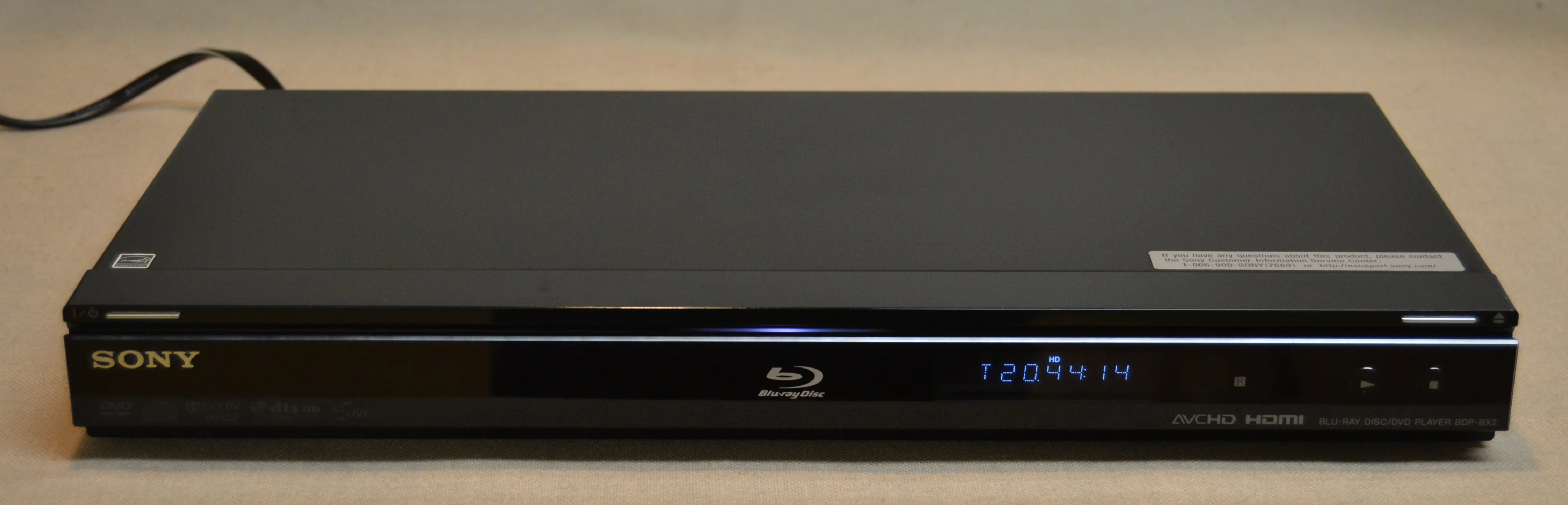 Sony BDP-BX2 Single BluRay/DVD/CD Player
