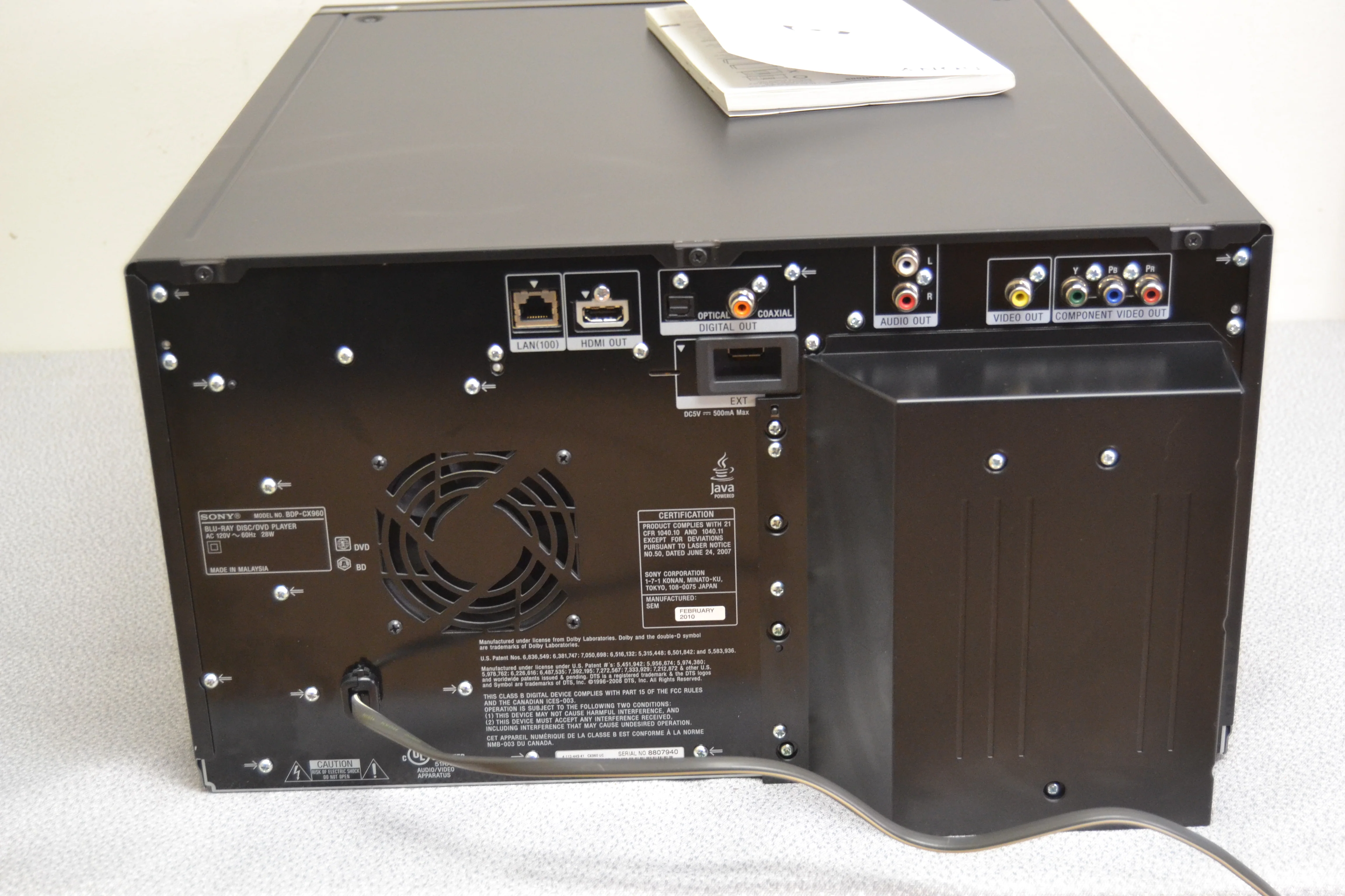 Sony BDP-CX960 Blu-ray/DVD/CD 400 Disc™ mega-changer * Remote * Manual * Please Read Noe - Image 17