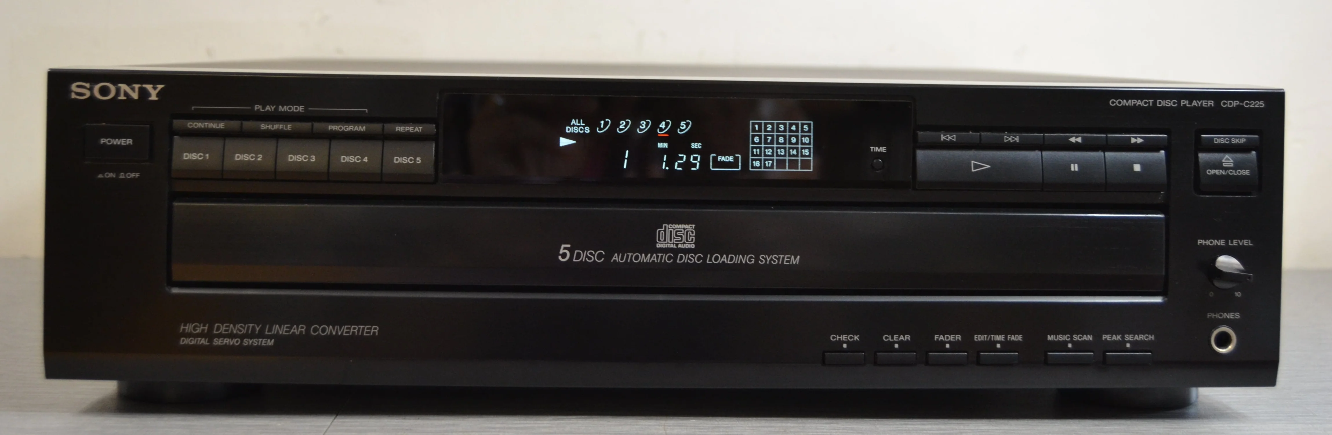 Sony CD Carousel CDP-C225 * 5 Discs * Remote Control