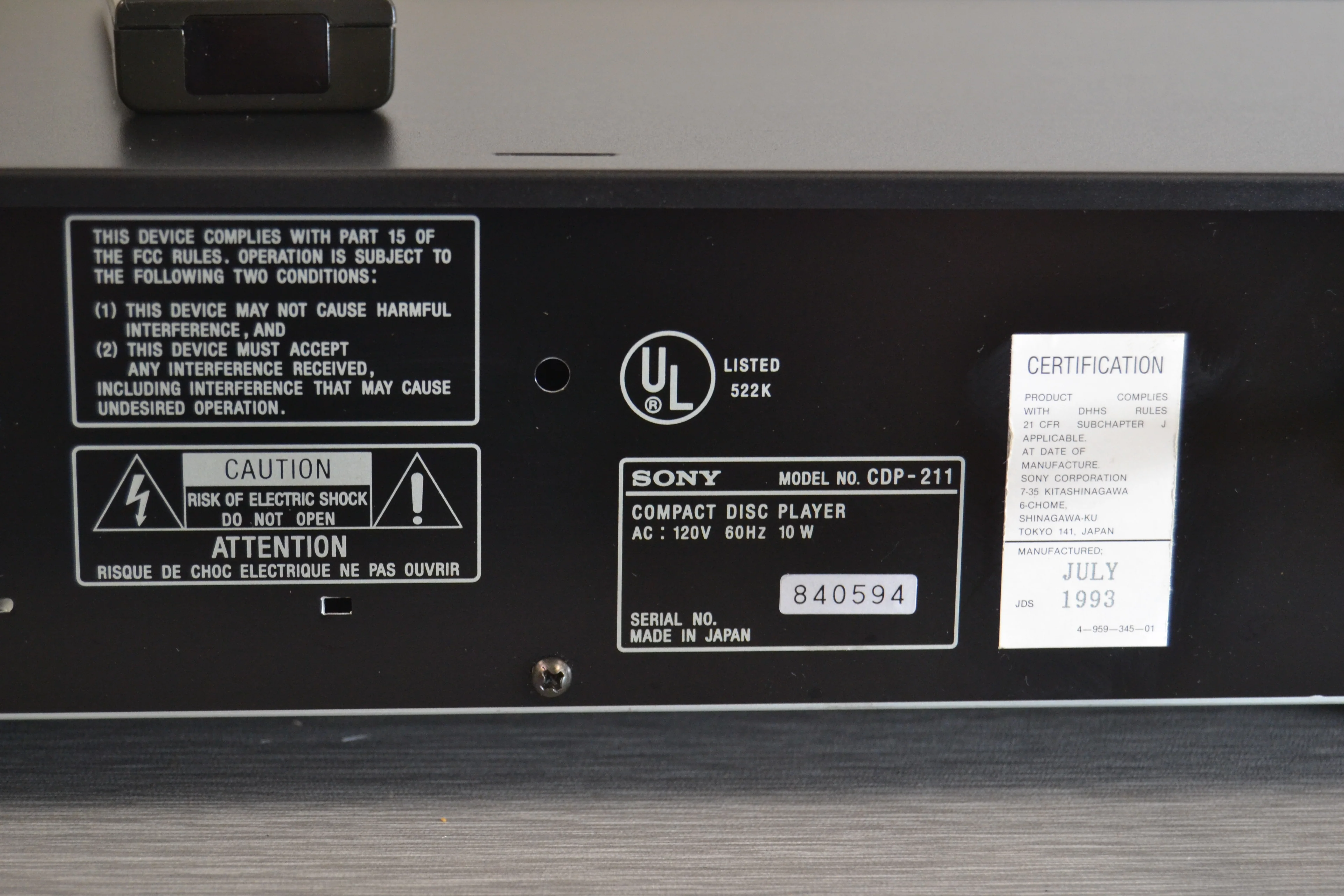 Sony CDP-211 Single CD Player * Remote - Image 11