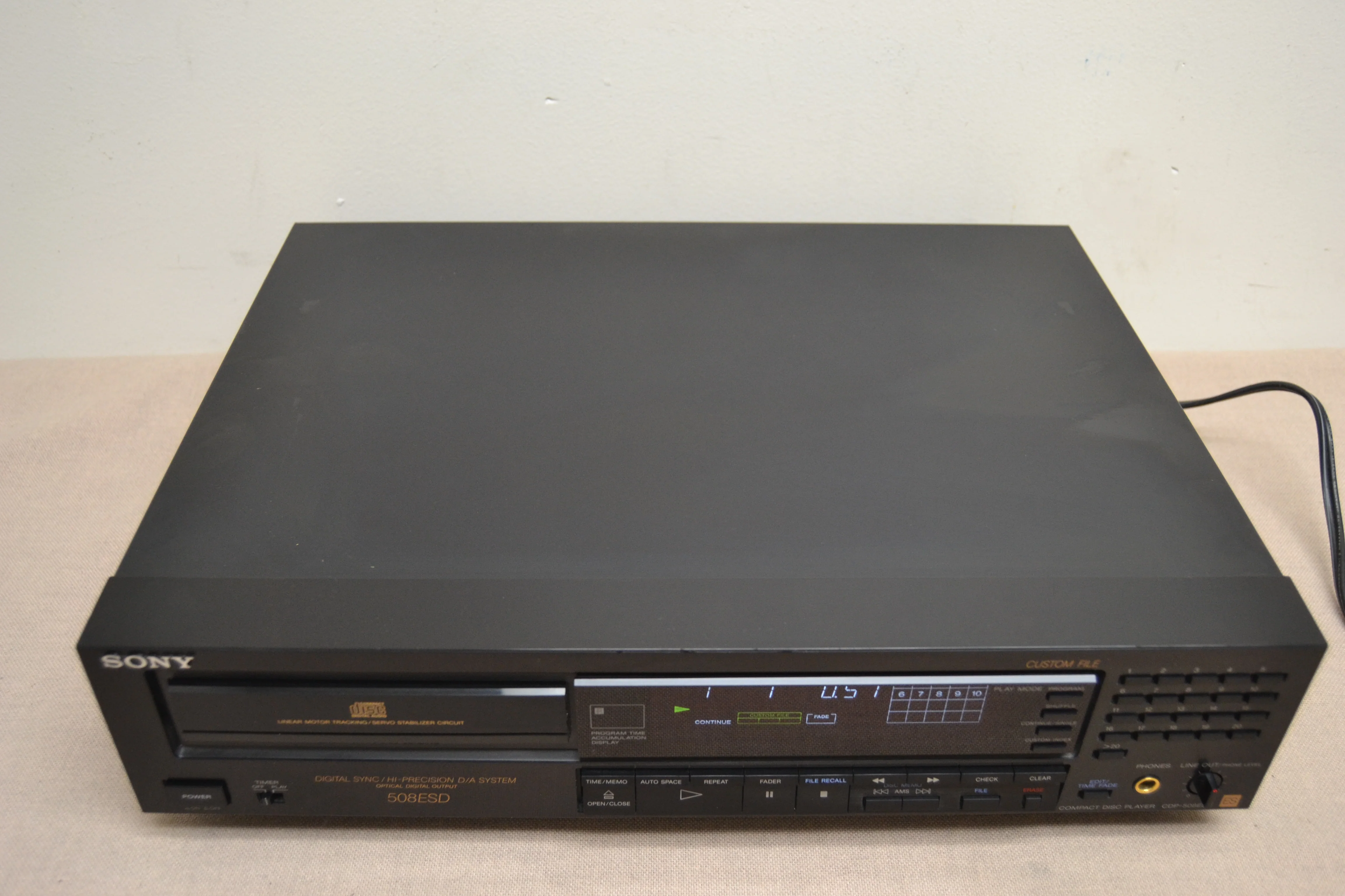 Sony CDP-508ES Single CD Player * 1989 * Remote Control - Image 5