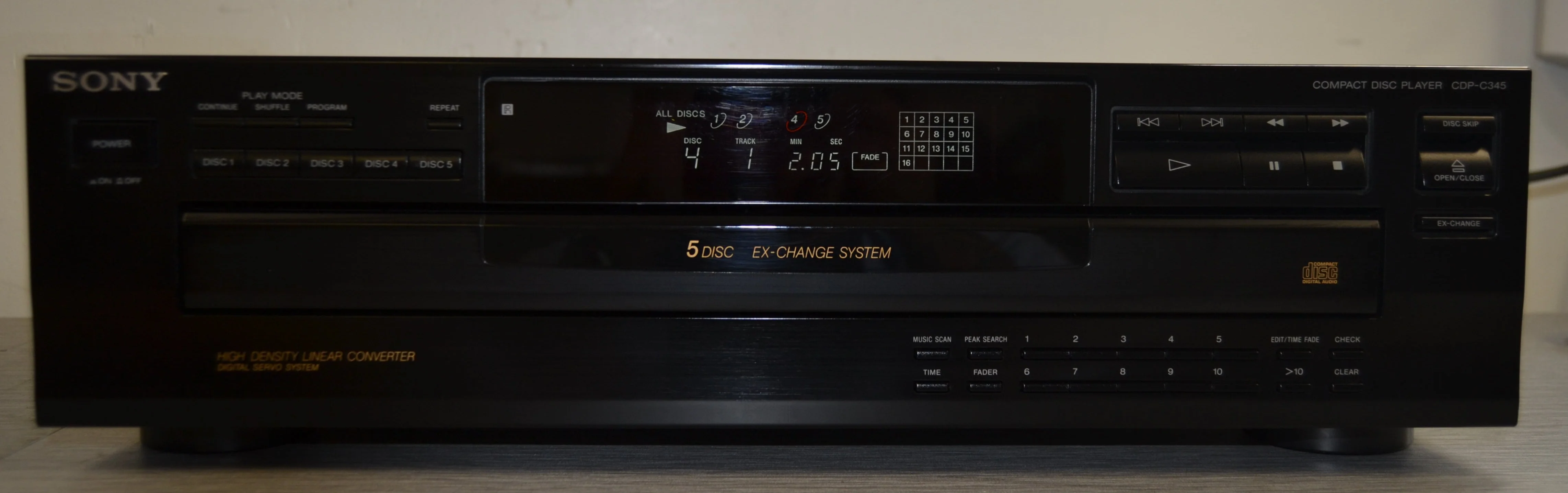Sony CDP-C345 CD Carousel 5 Discs
