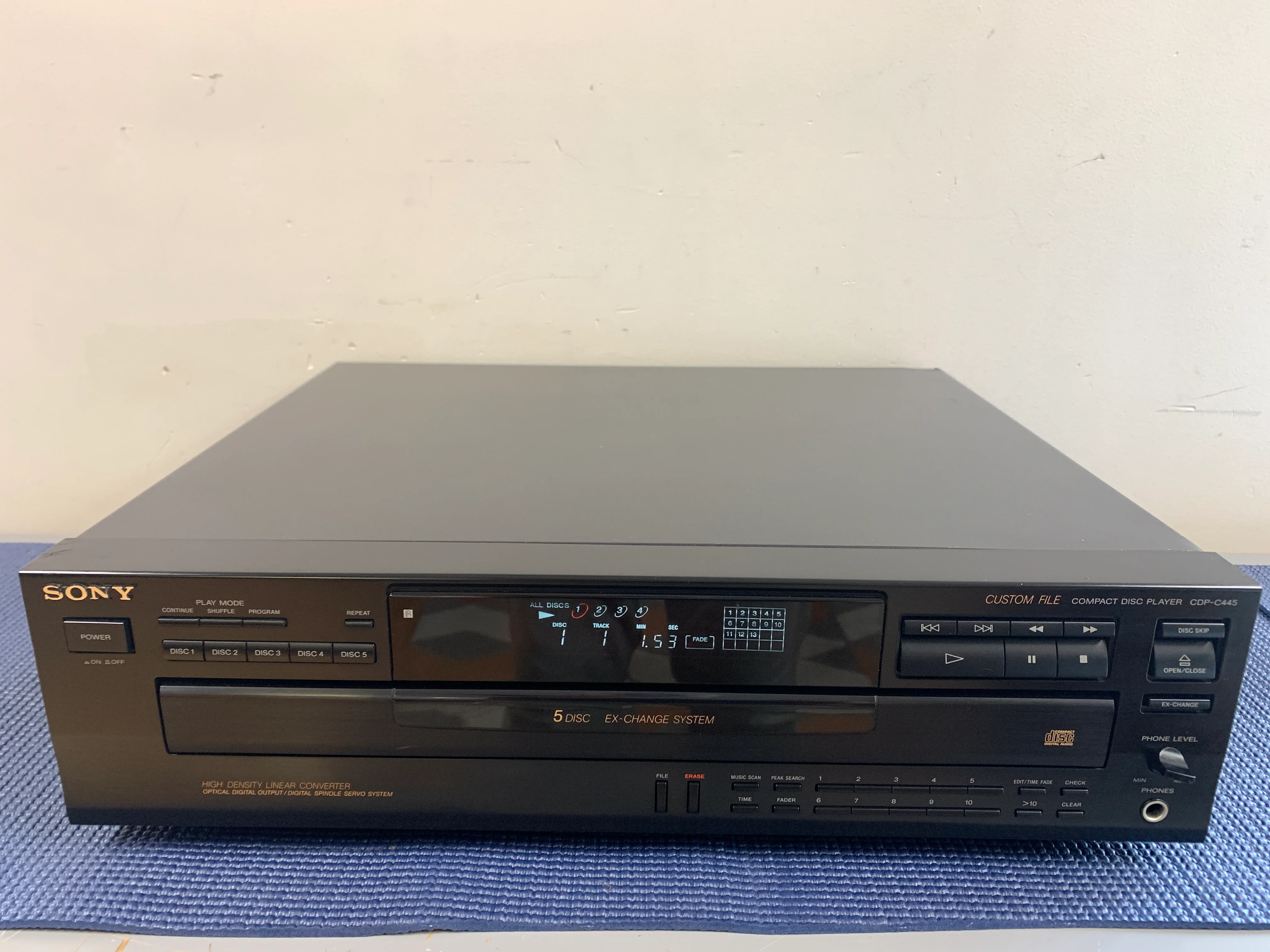 Sony CDP-C445 CD Carousel 5 Discs