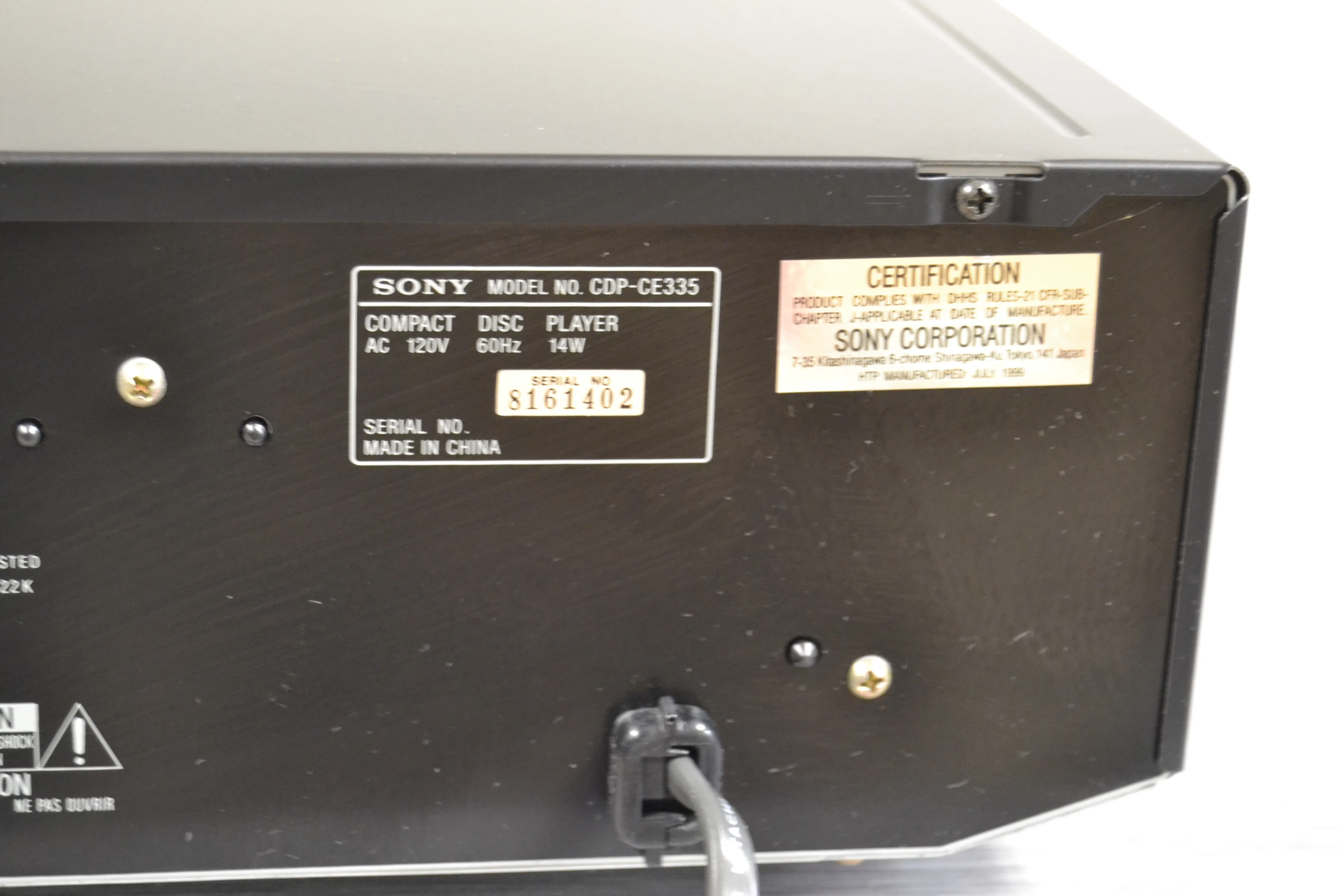 Sony CDP-CE335 CD Carousel 5 Discs - Image 10