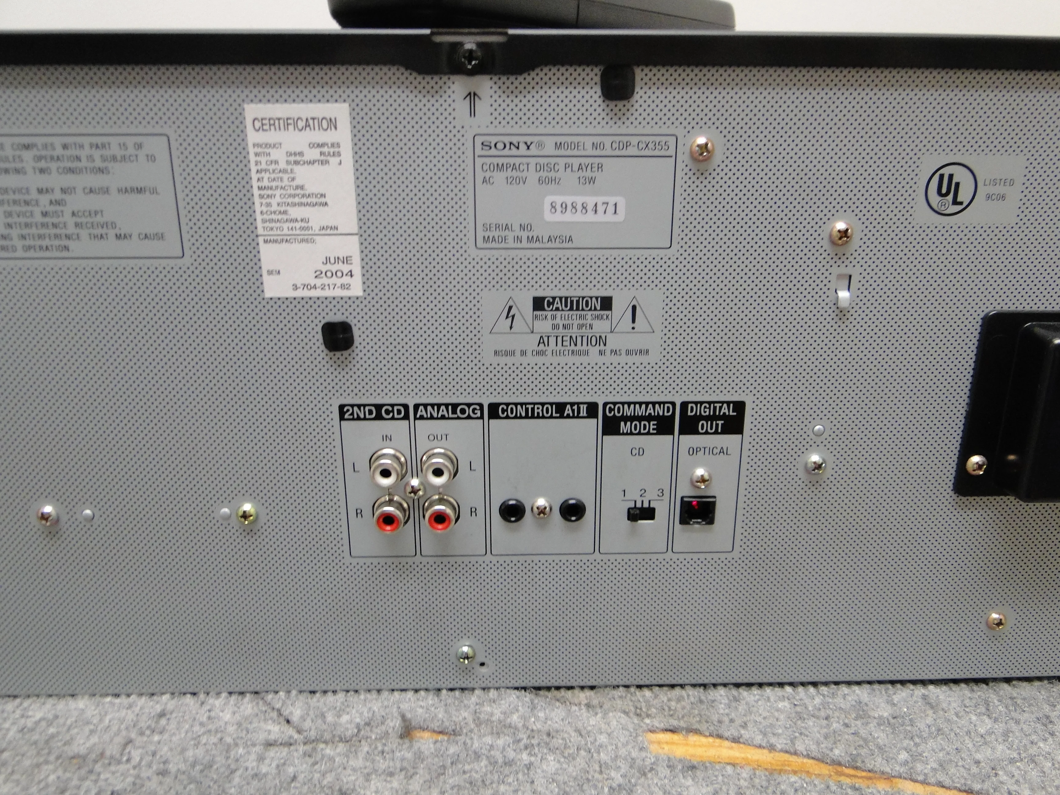 Sony CDP-CX355 CD Carousel 300 Discs * Remote * Box - Image 12