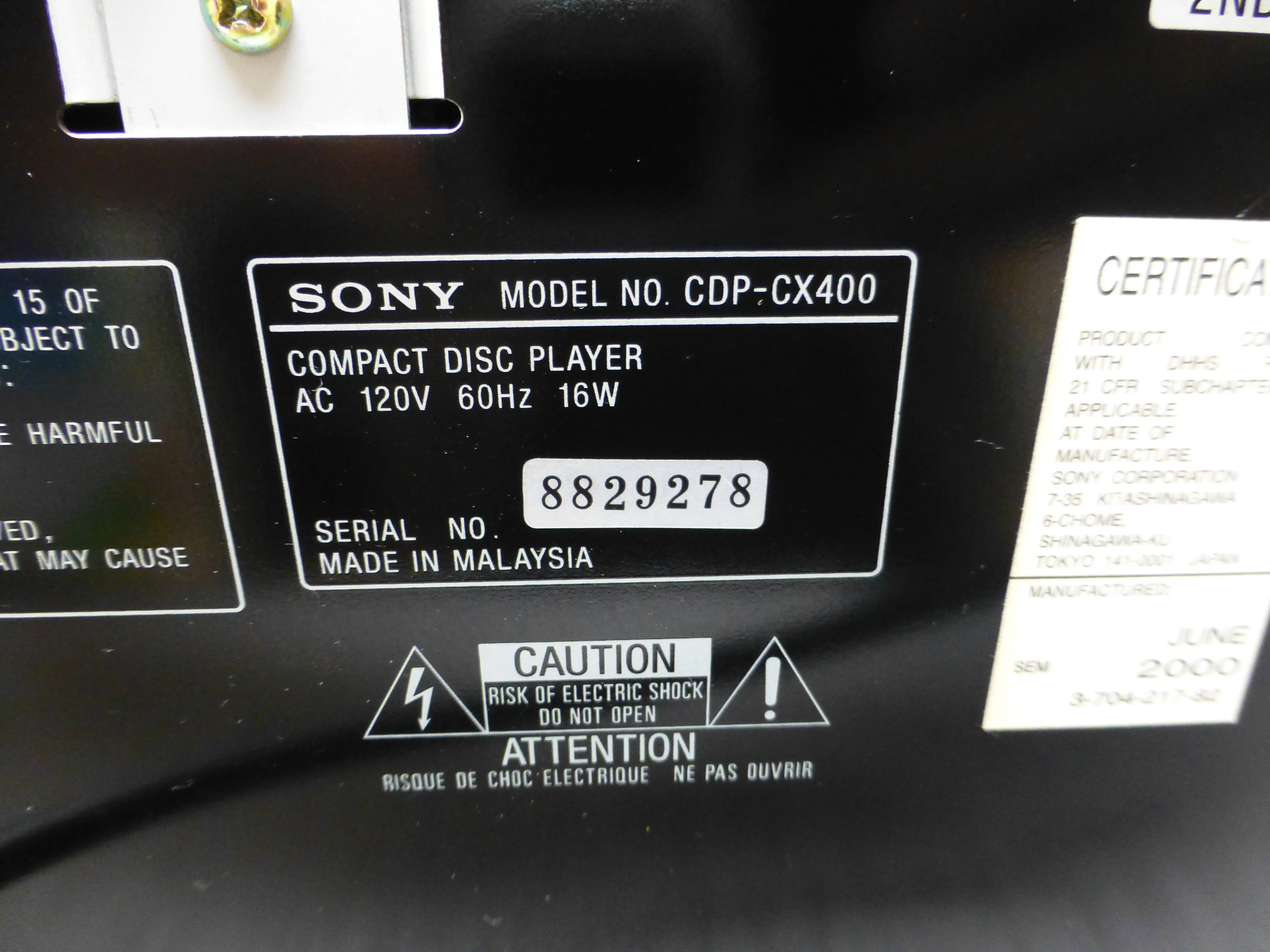 Sony CDP-CX400 Cd Changer 400 Cds - Image 13