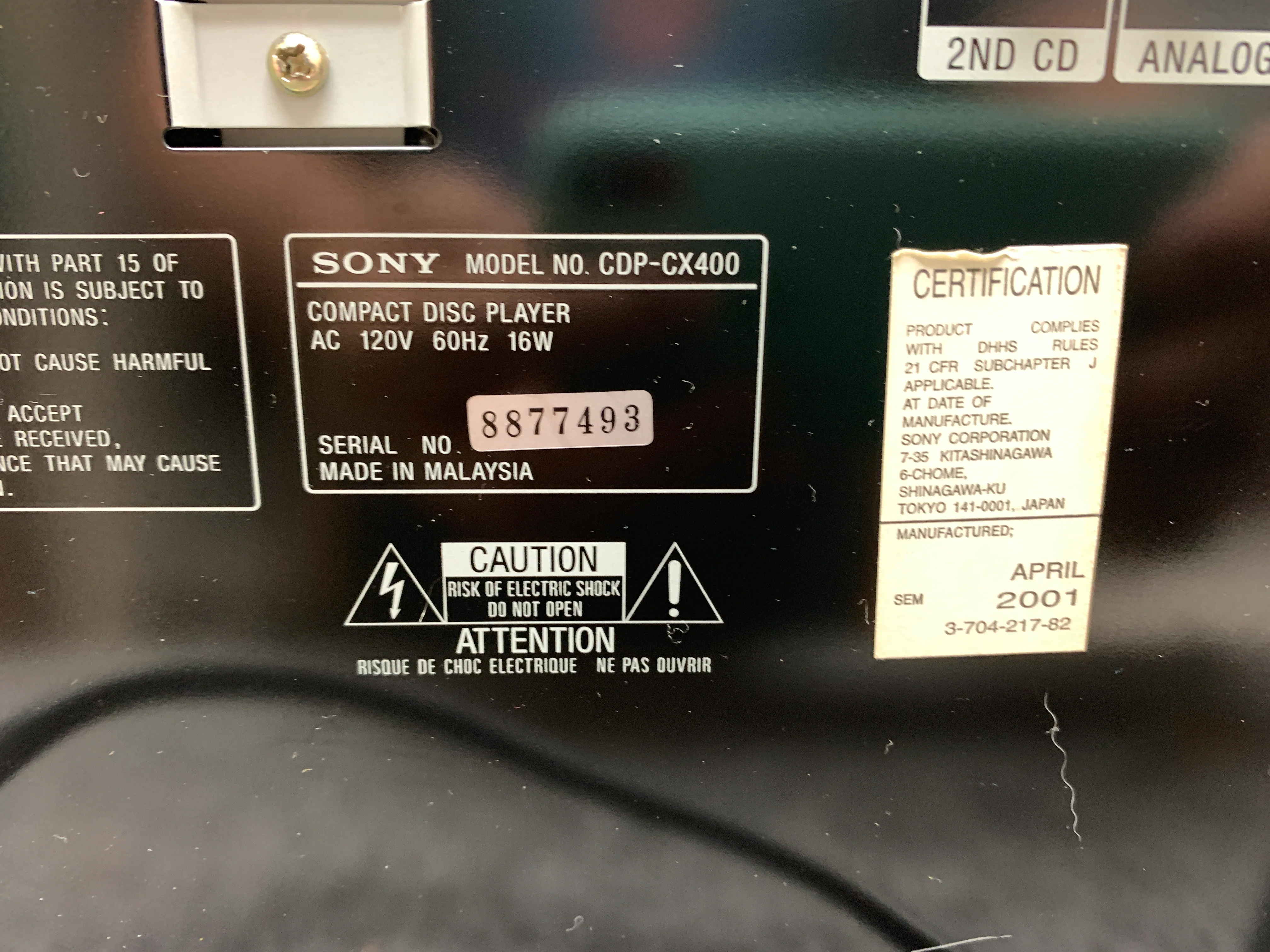 Sony CDP-CX400 CD Changer - 400 Cds - - Image 15