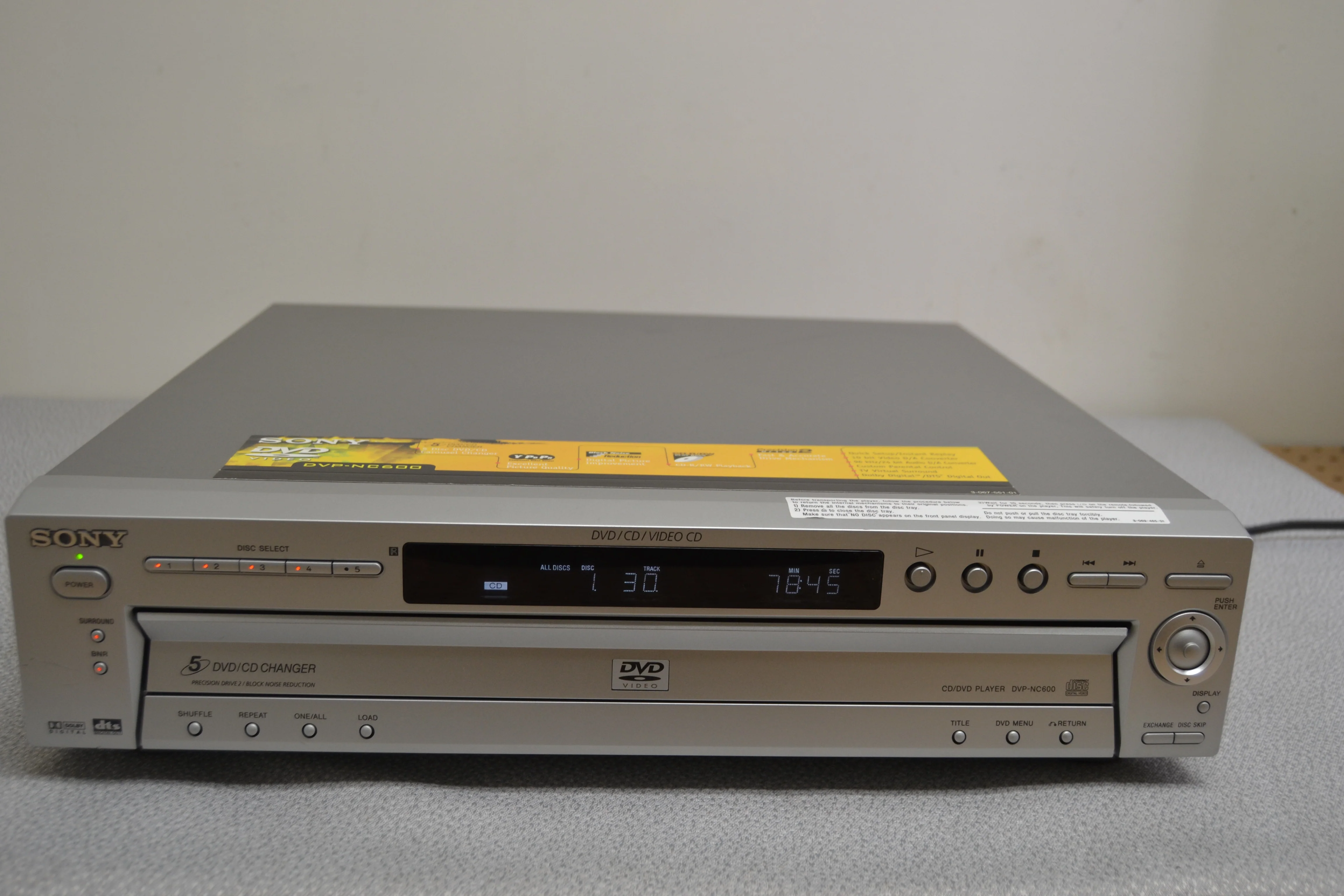 Sony DVD-NC600 DVD/CD Carousel 5 Discs
