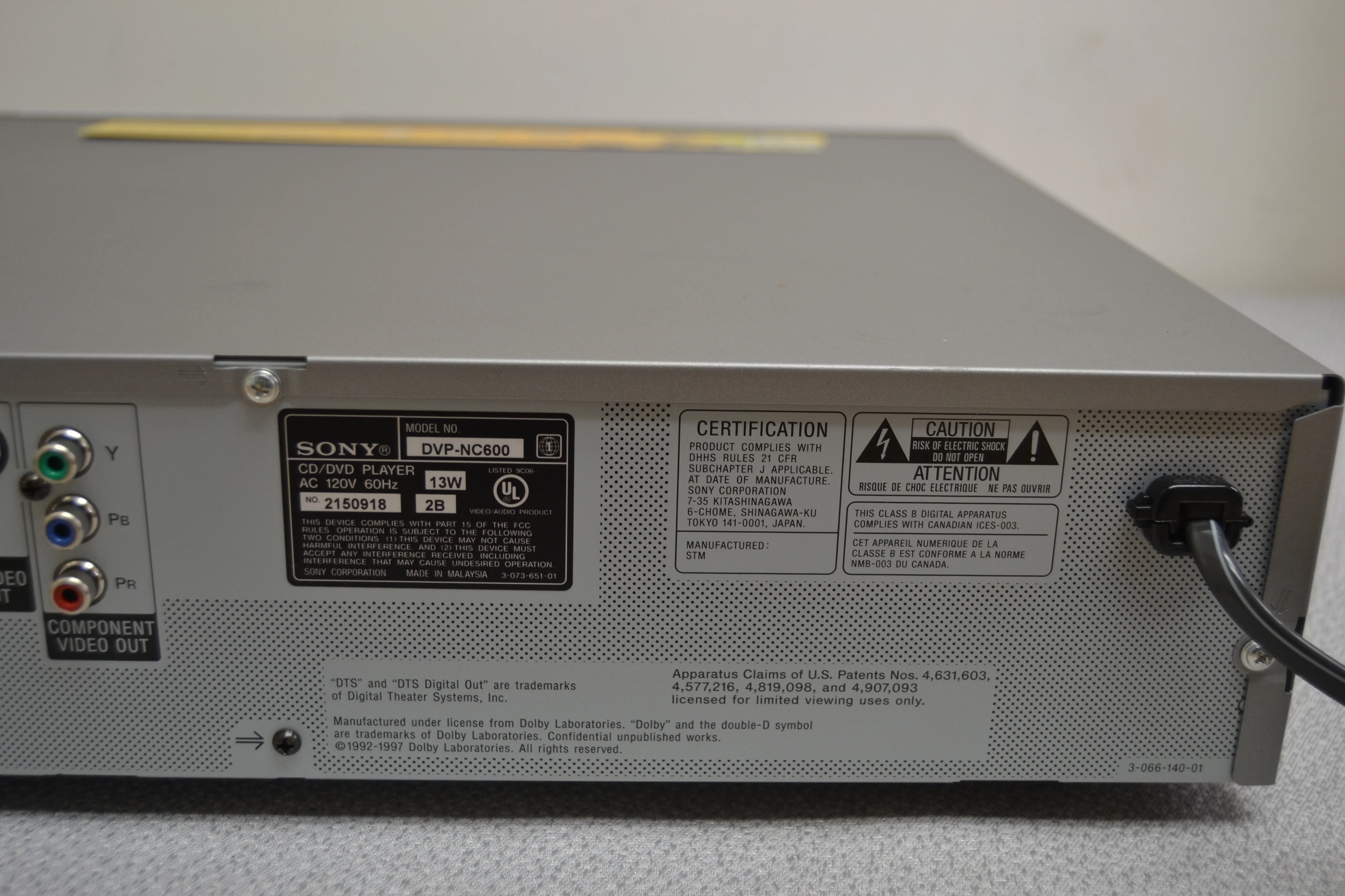 Sony DVD-NC600 DVD/CD Carousel 5 Discs - Image 13