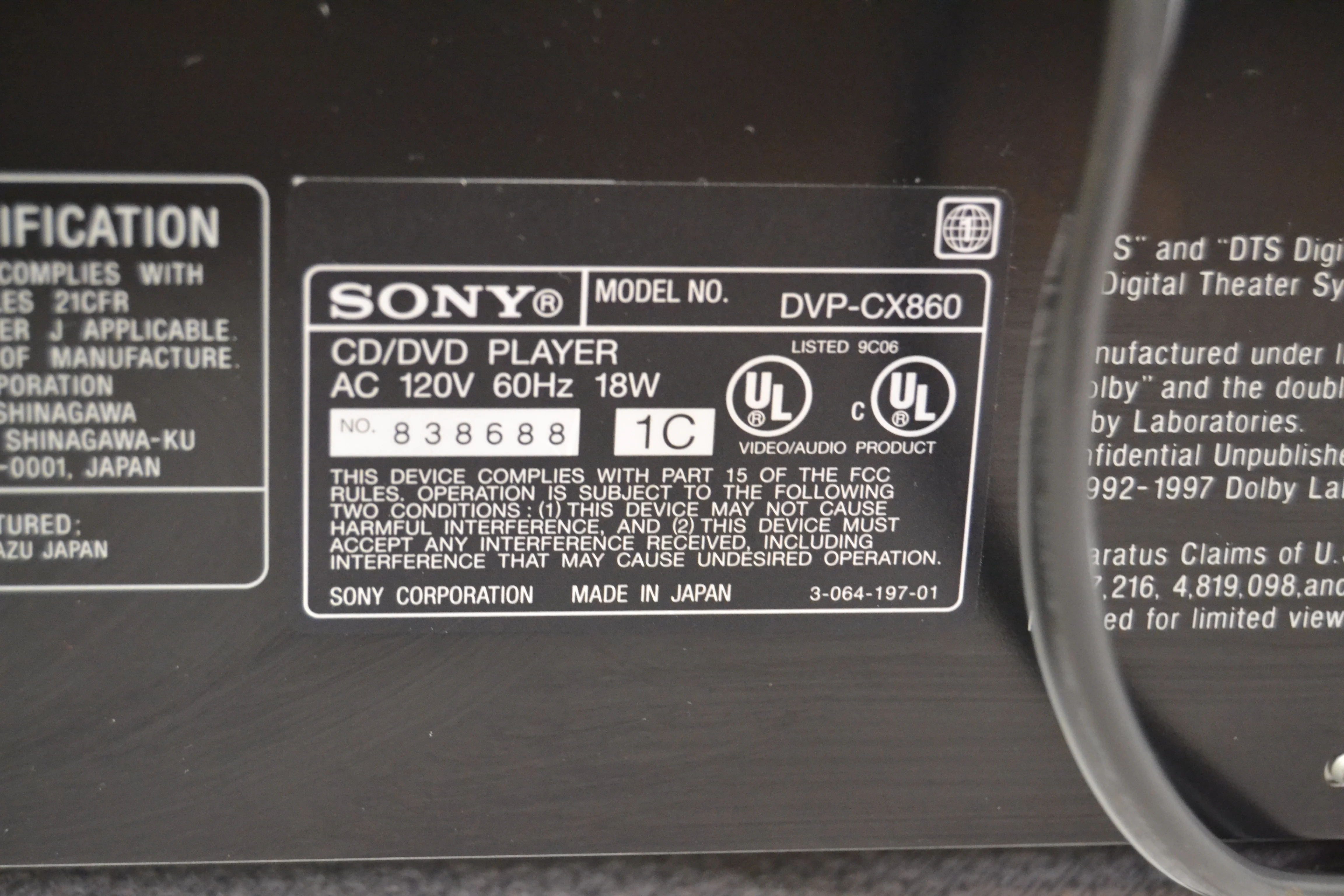 Sony DVP-CX860 * 300+1 DVD/CD changer * Fully Serviced * New Belts - Image 18