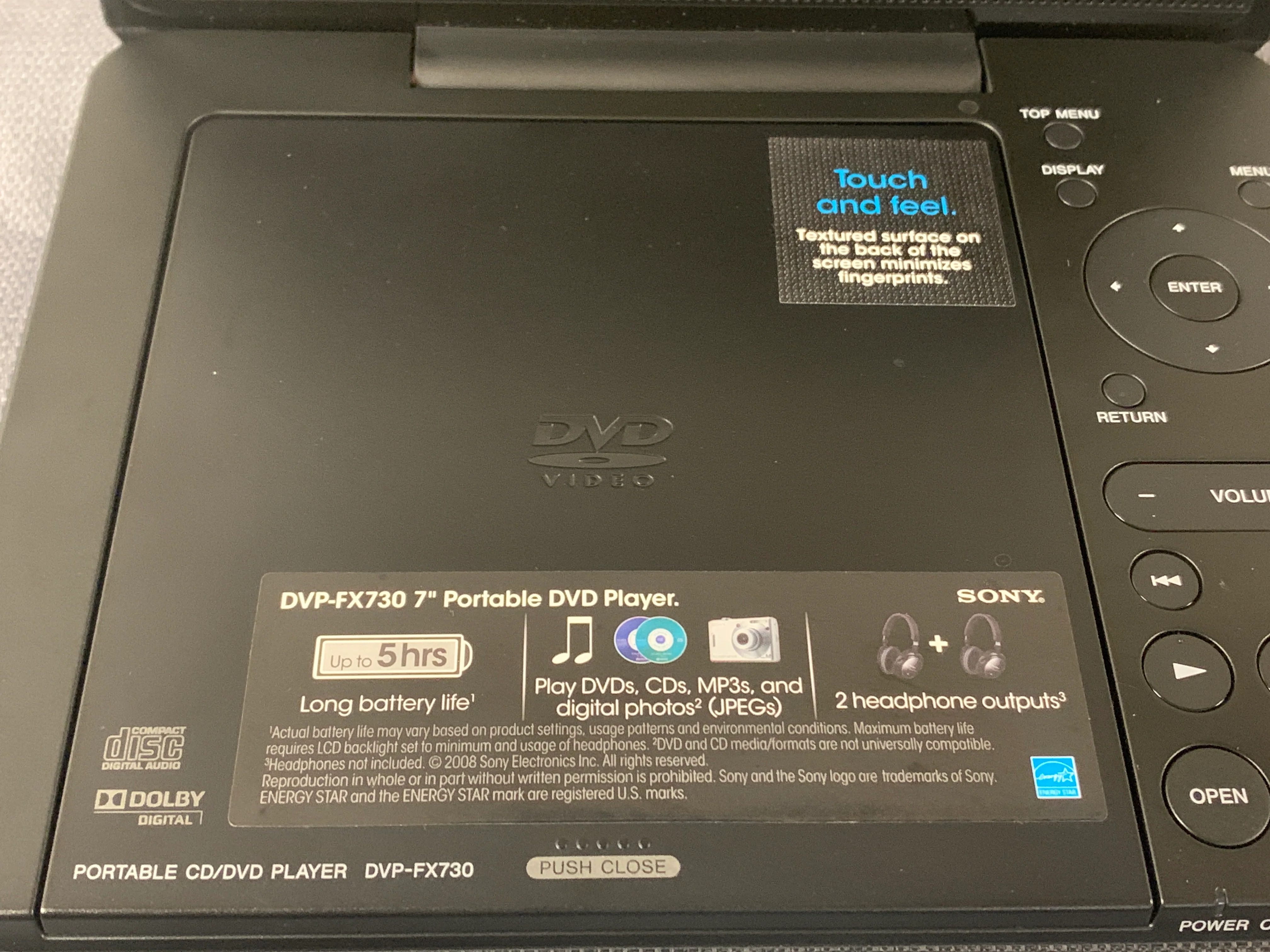 Sony DVP-FX730 Portable DVD Player 7in *w/ charger - Image 5