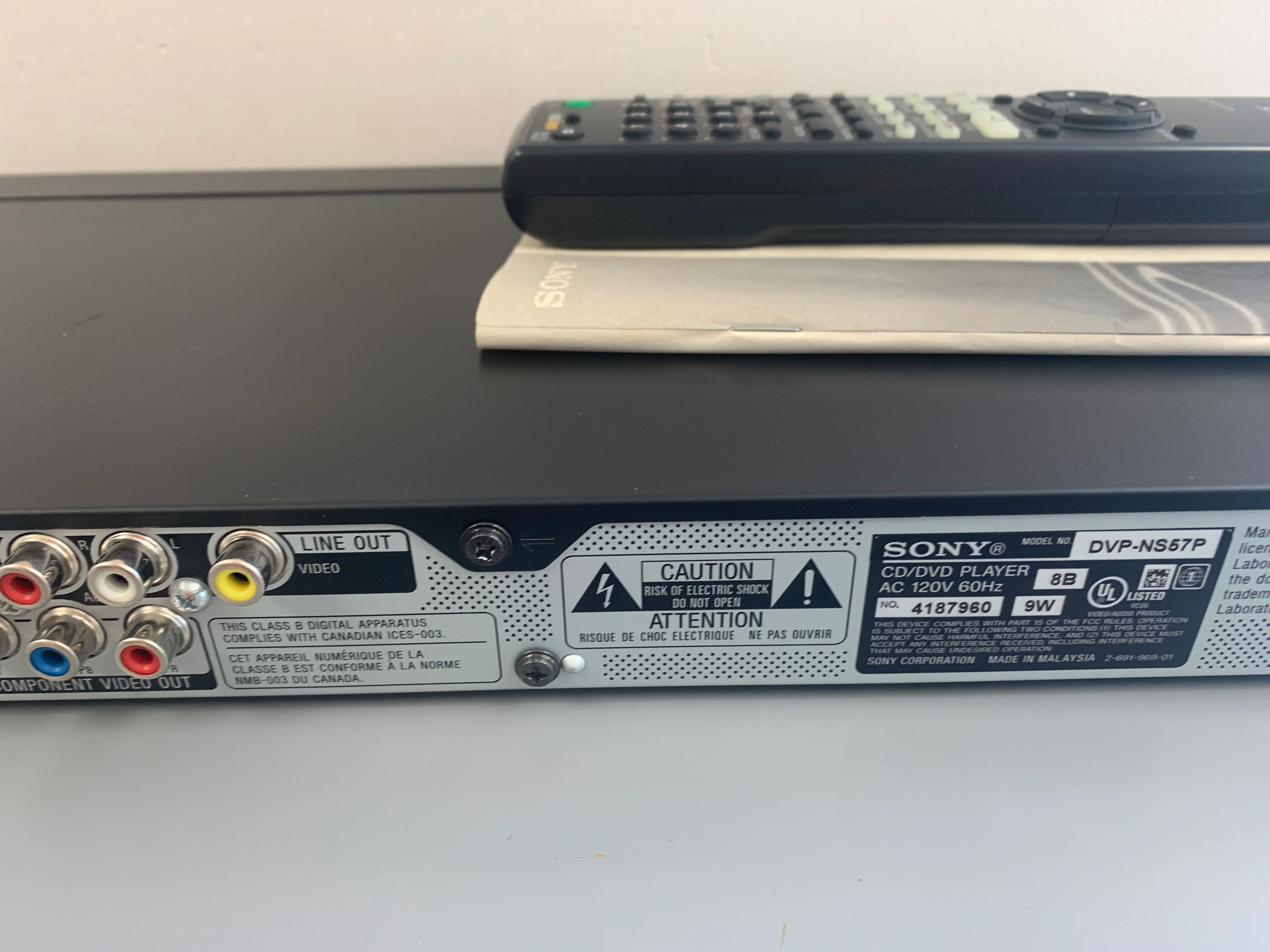Sony DVP-NS57P CD/DVD Player * Remote * Manual - Image 10