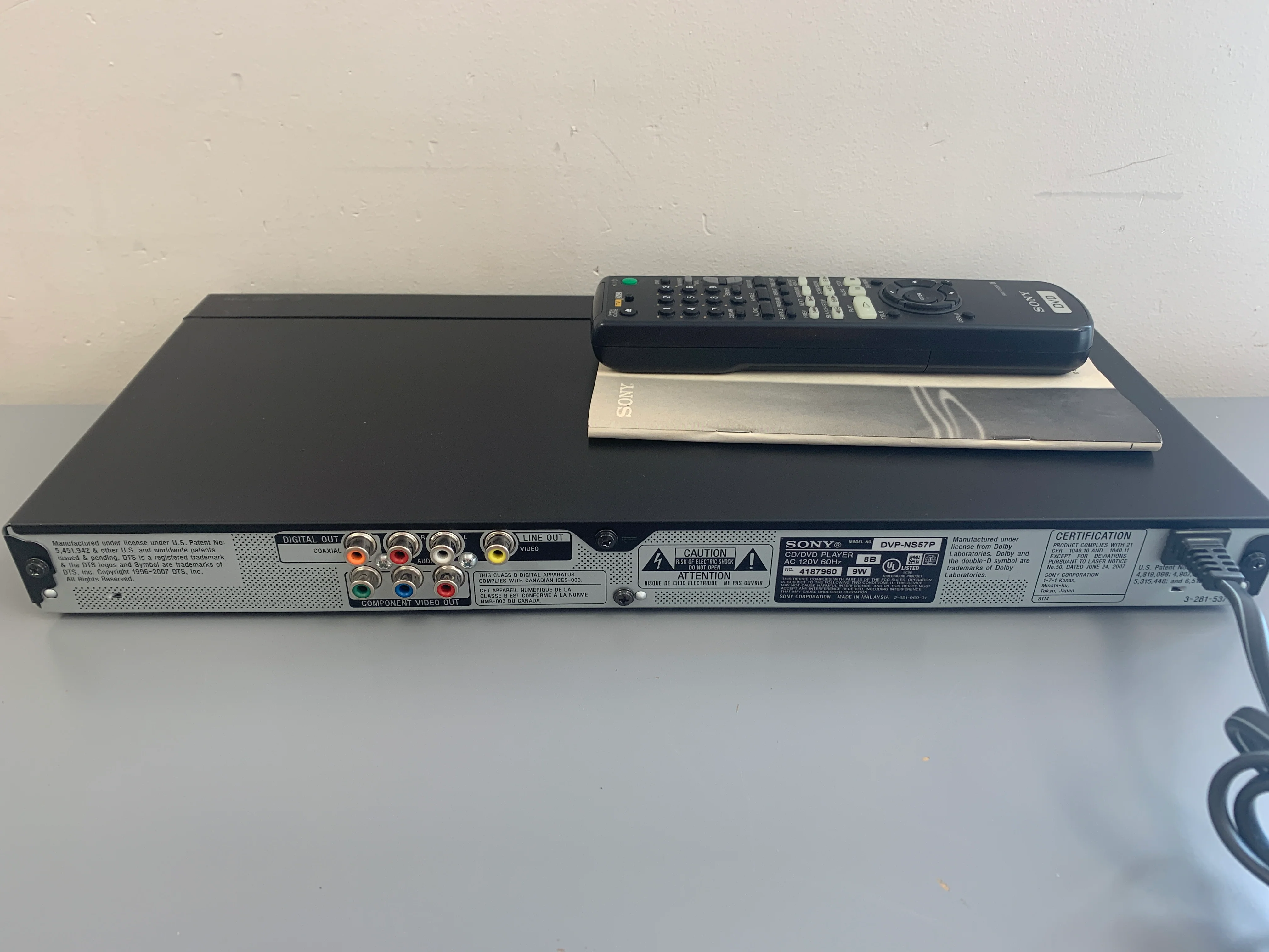 Sony DVP-NS57P CD/DVD Player * Remote * Manual - Image 8
