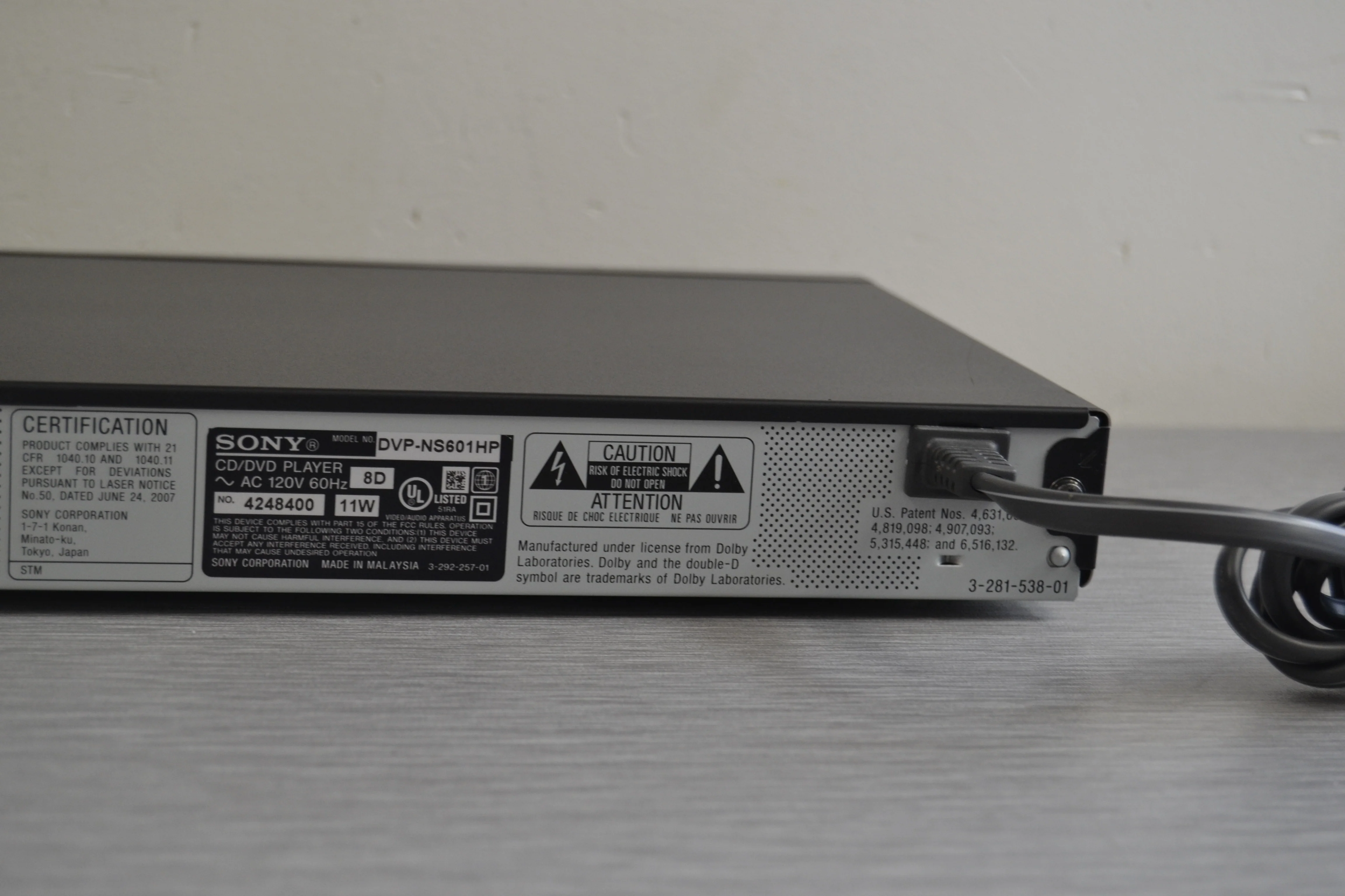 Sony DVP-NS601HP DVD Player * Remote Control - Image 15