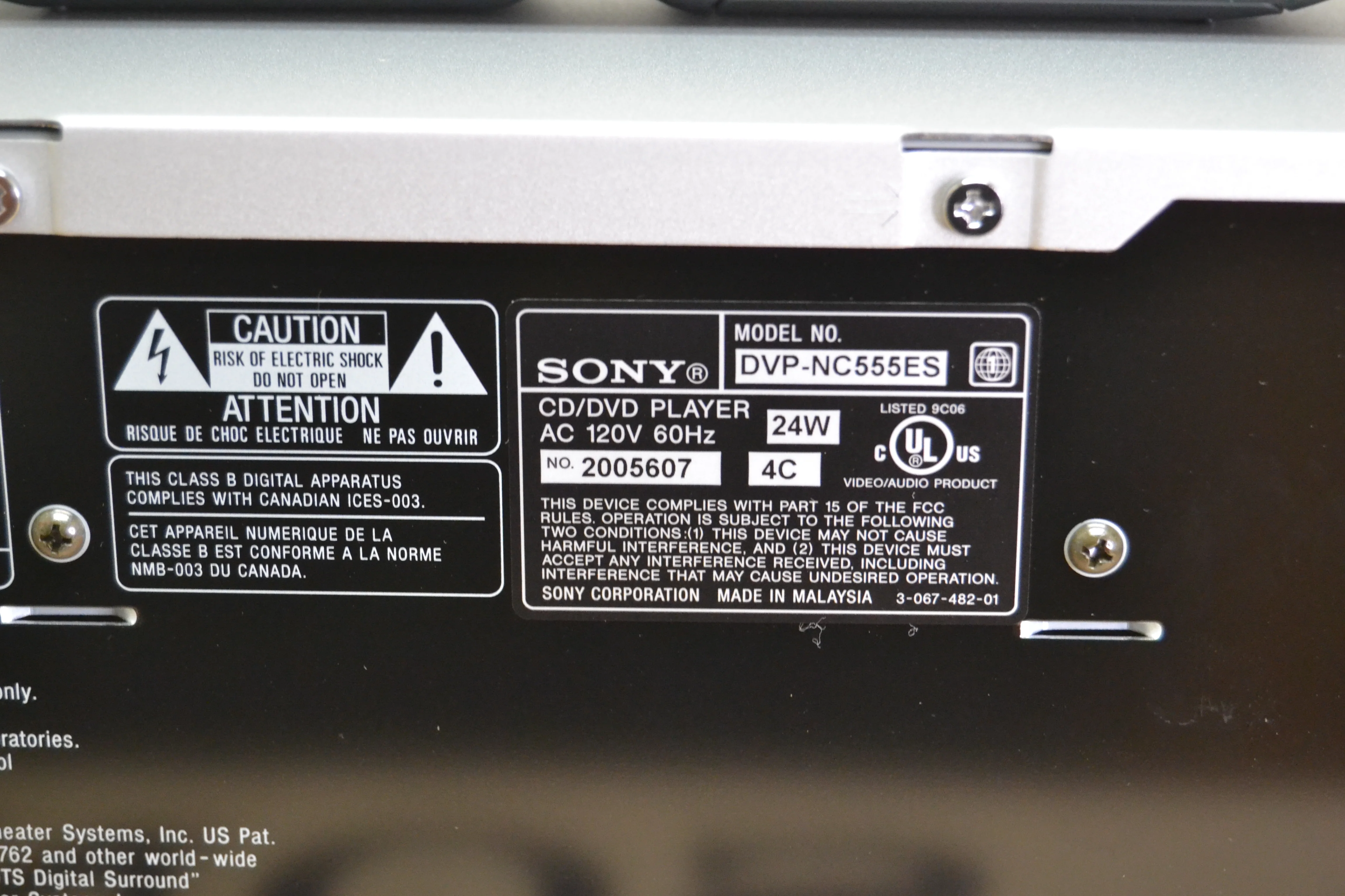 Sony ES DVP-NC555ES 5-disc carousel DVD/CD/SACD changer * Remote * Box * Manual - Image 19