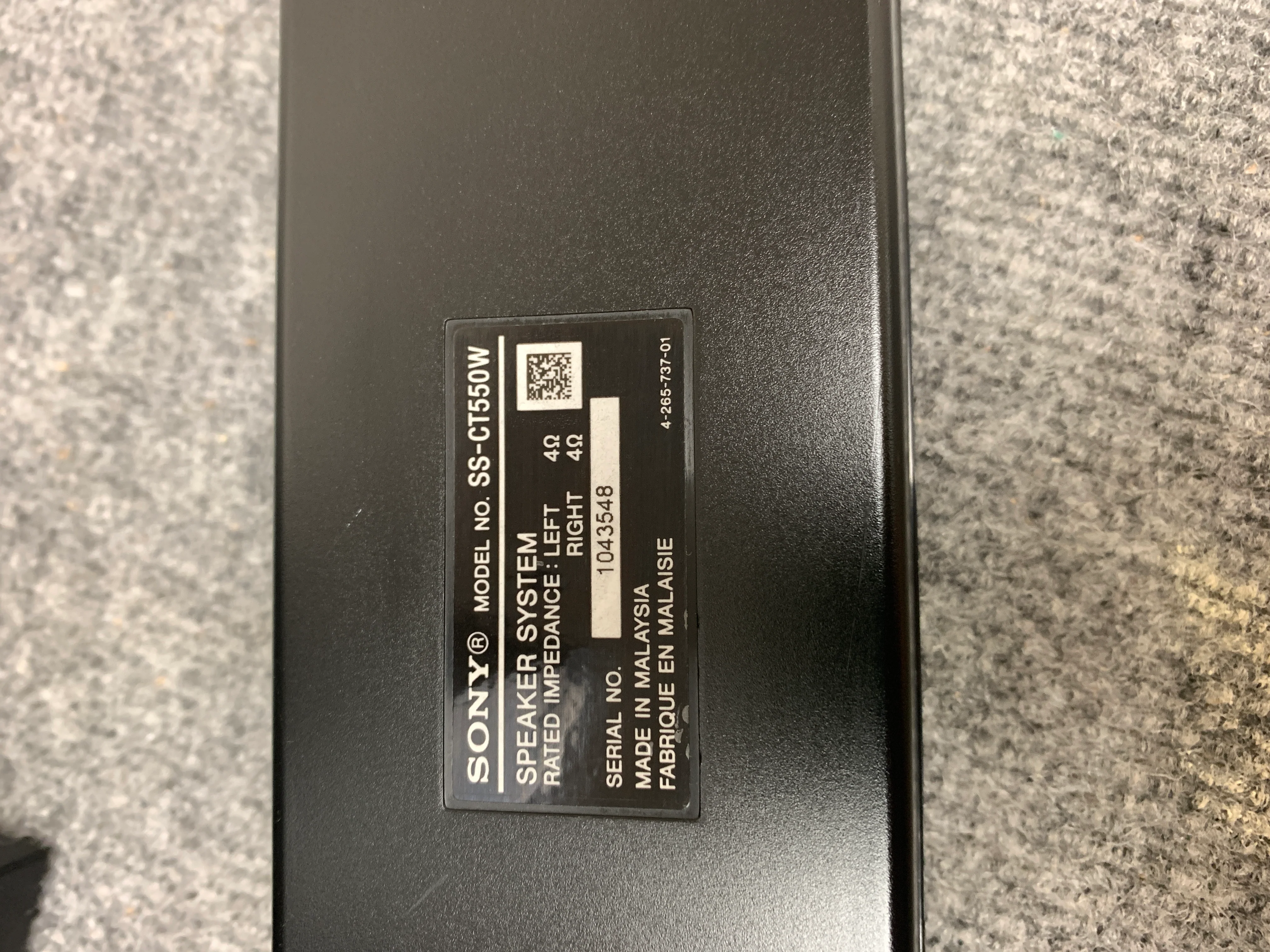 Sony HT-CT550W Home Theatre System * Complete - Image 6