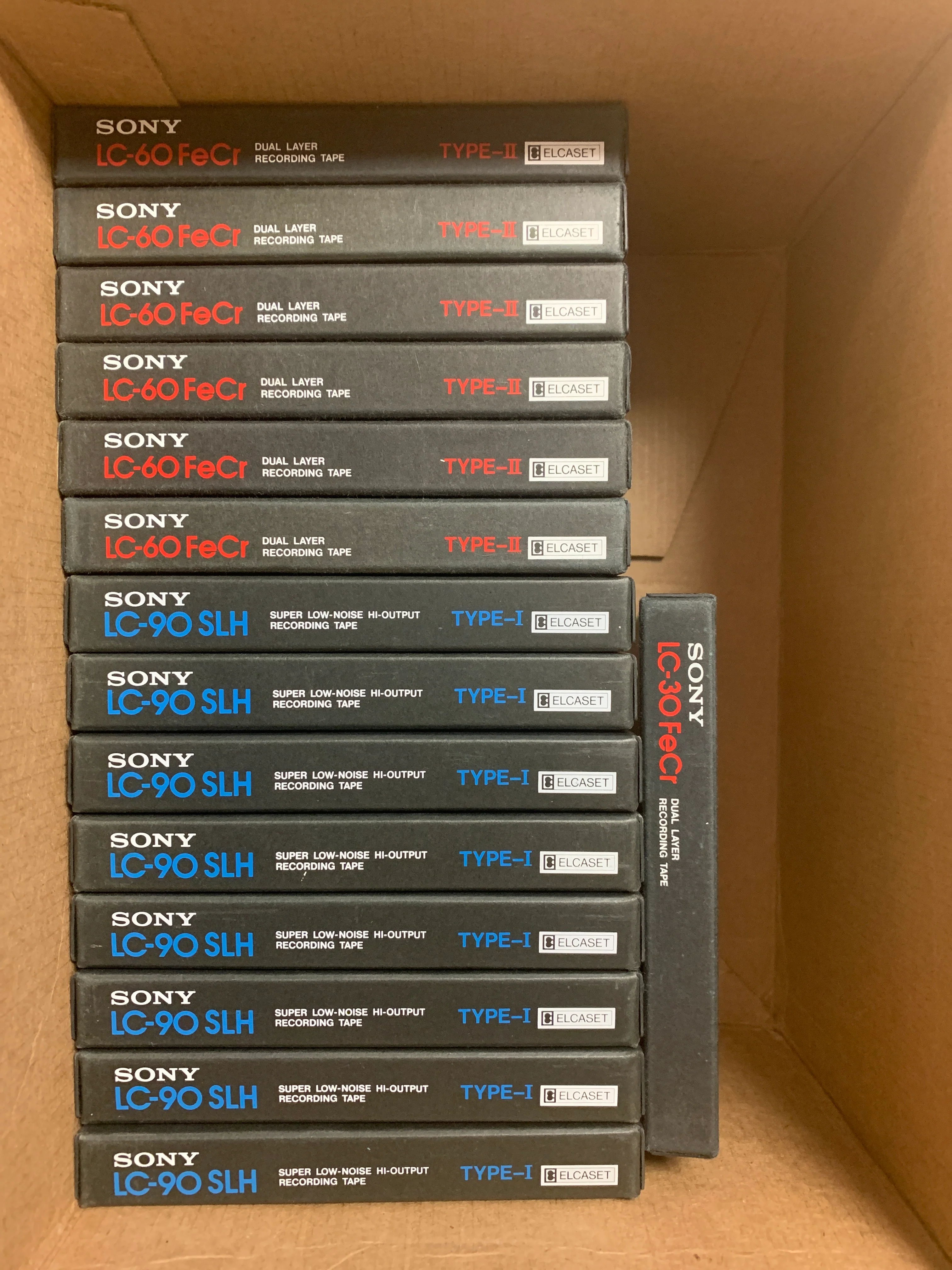 Sony LC Elcaset Blank Audio Tapes USED Mixed Box of 15 - Image 2