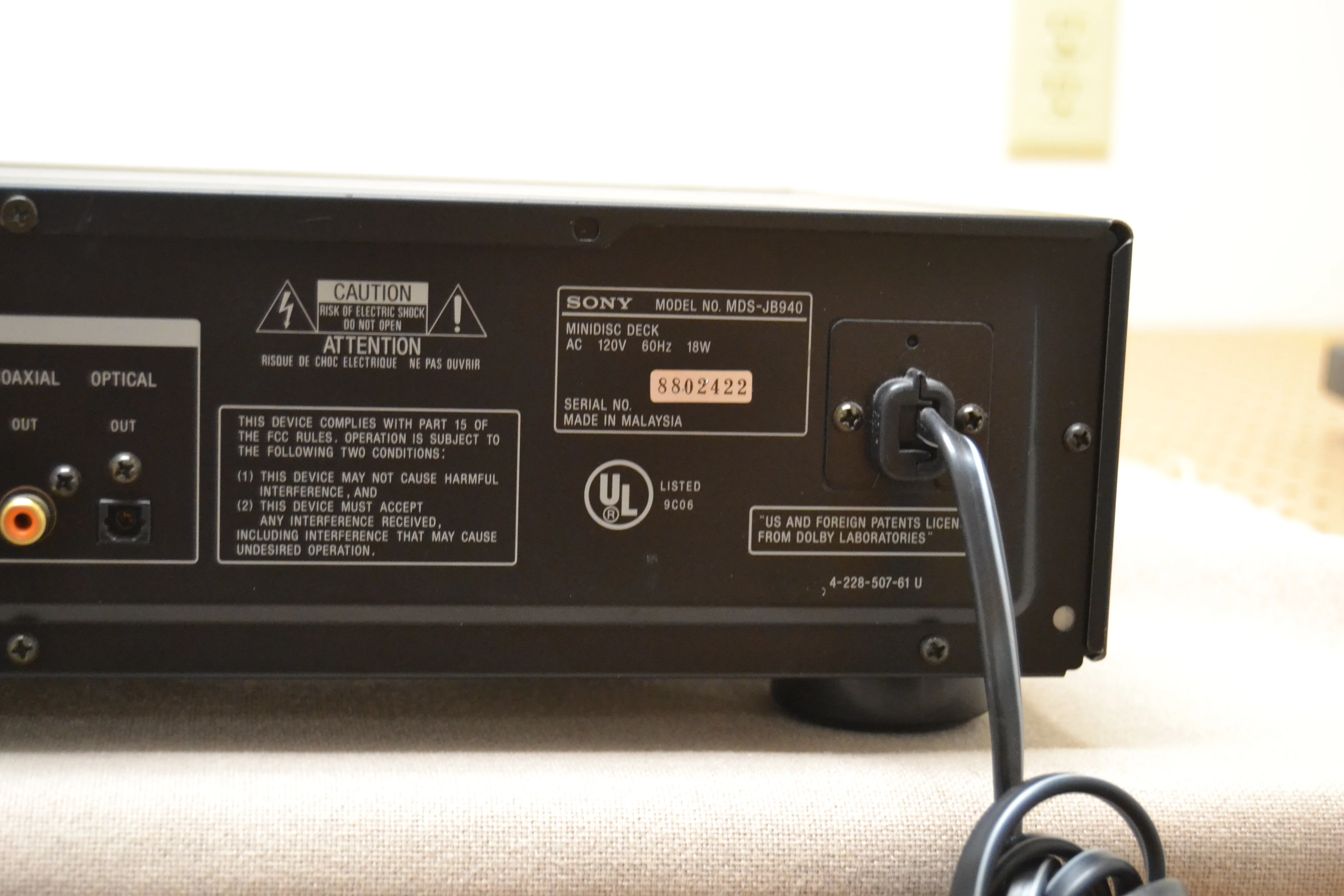 Sony MDS-JB940 Minidisc Player * Remote Control - Image 9