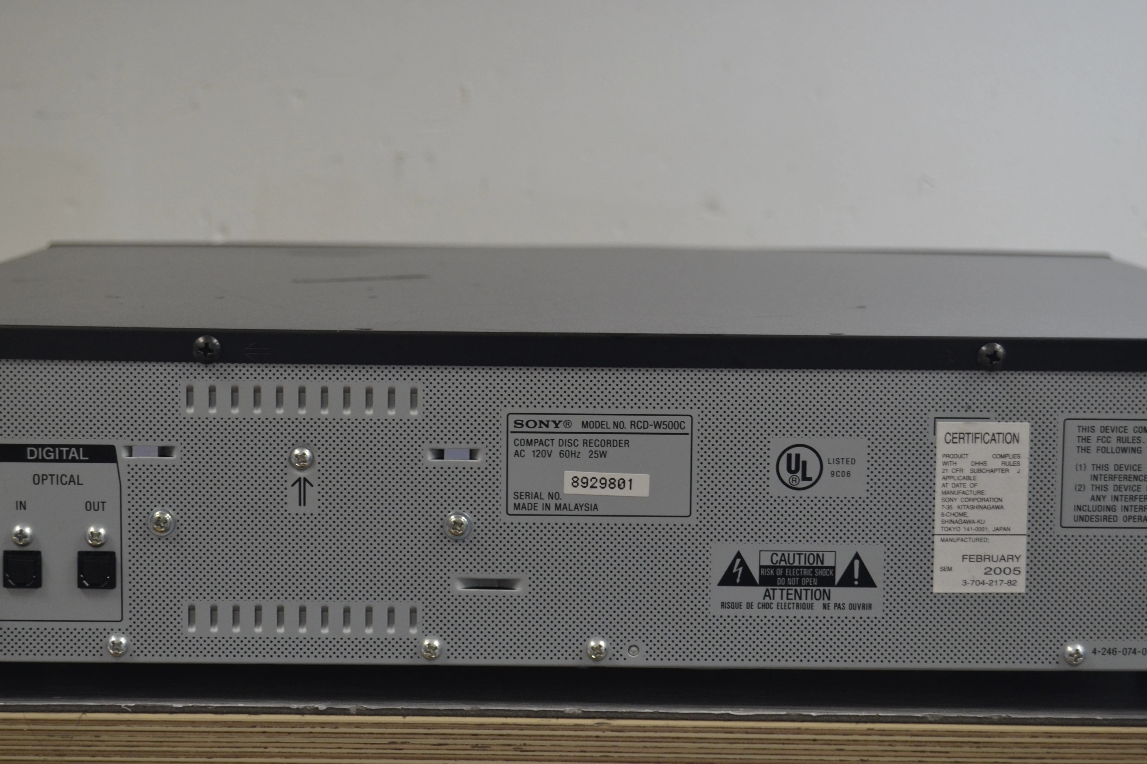 Sony RCD-W500C CD Changer 5 Discs & CD Recorder Dual Deck - Image 10