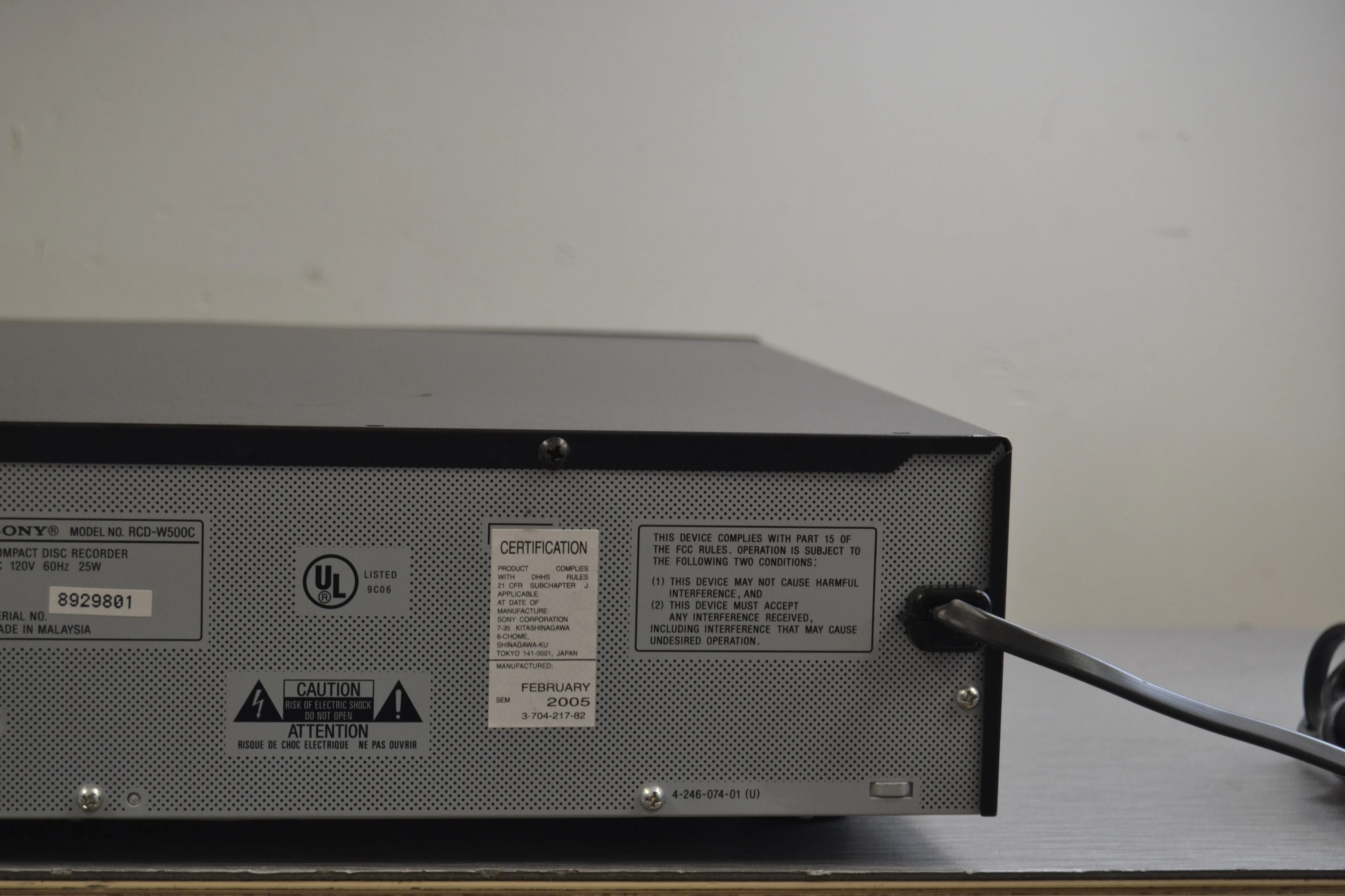 Sony RCD-W500C CD Changer 5 Discs & CD Recorder Dual Deck - Image 11