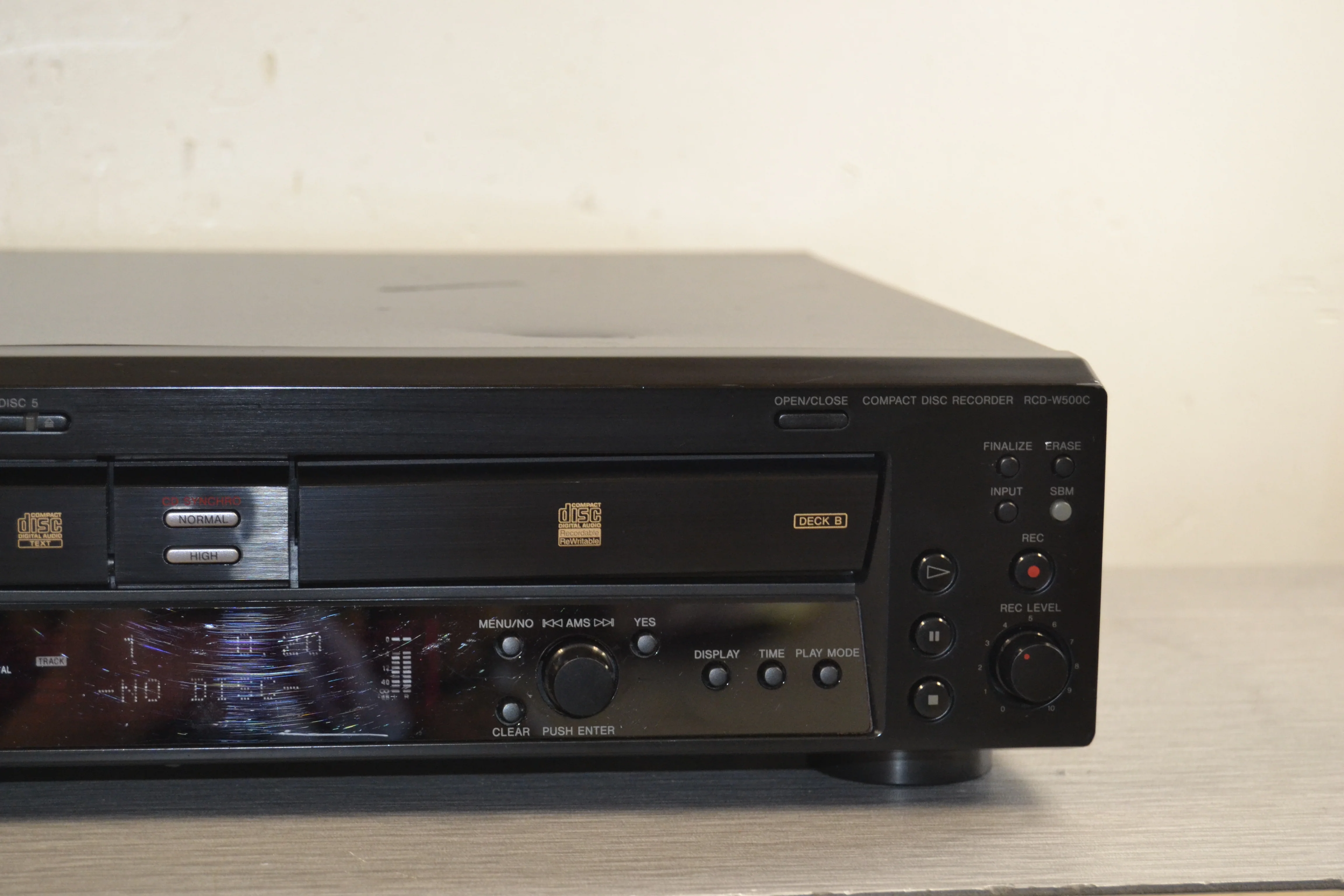 Sony RCD-W500C CD Changer 5 Discs & CD Recorder Dual Deck - Image 4