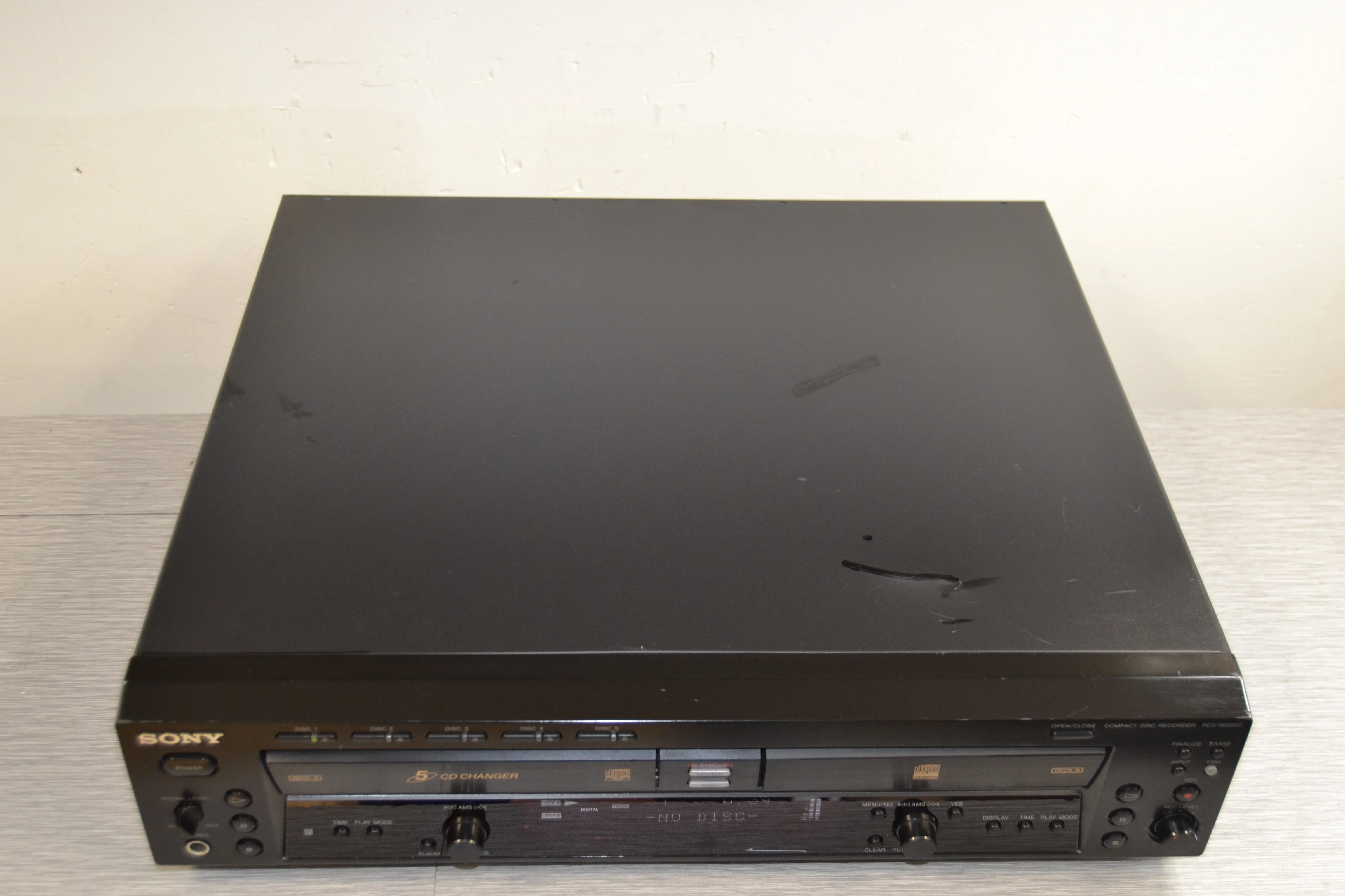 Sony RCD-W500C CD Changer 5 Discs & CD Recorder Dual Deck - Image 5