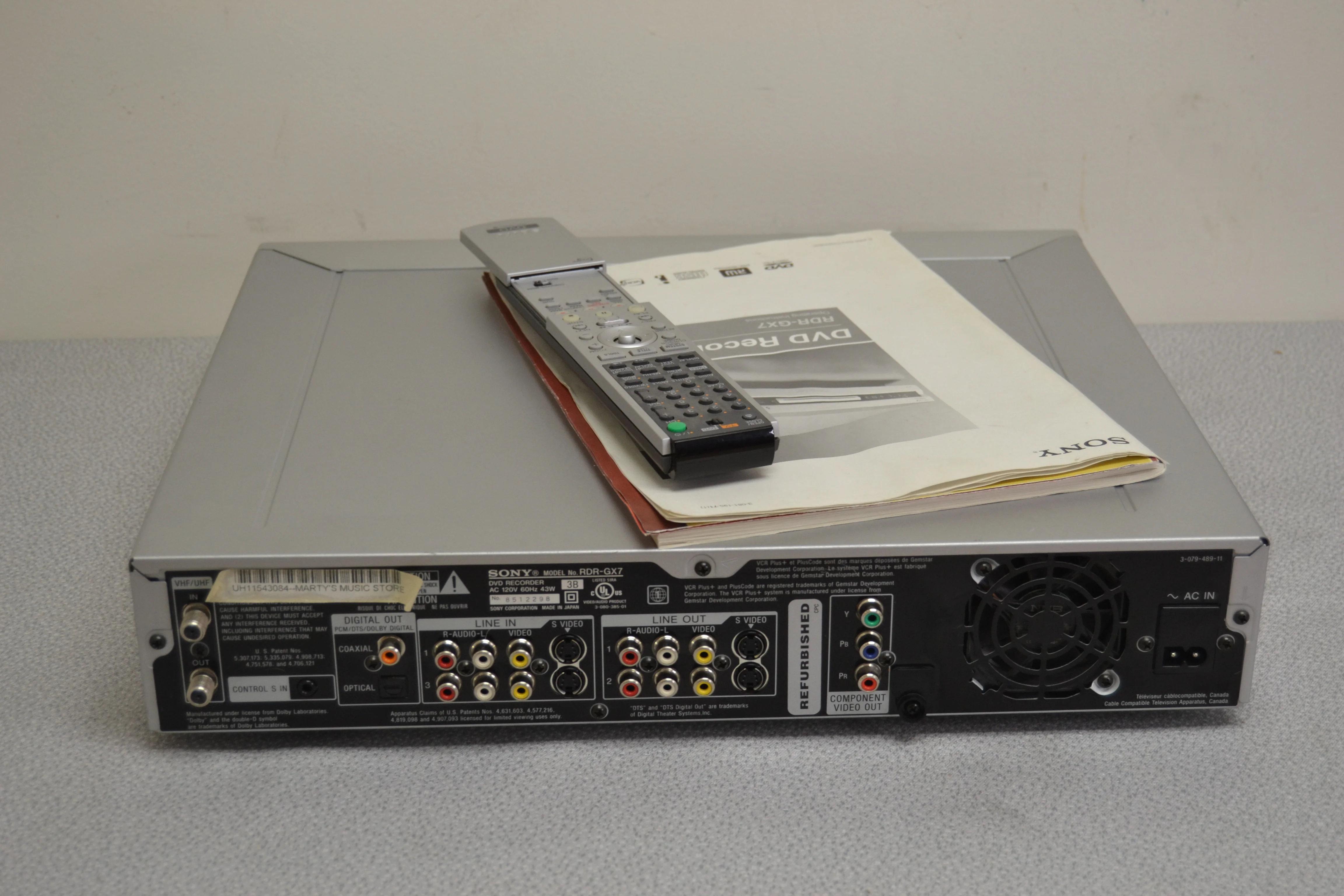 Sony RDR-GX7 DVD Recorder * Manual * Remote - Image 14
