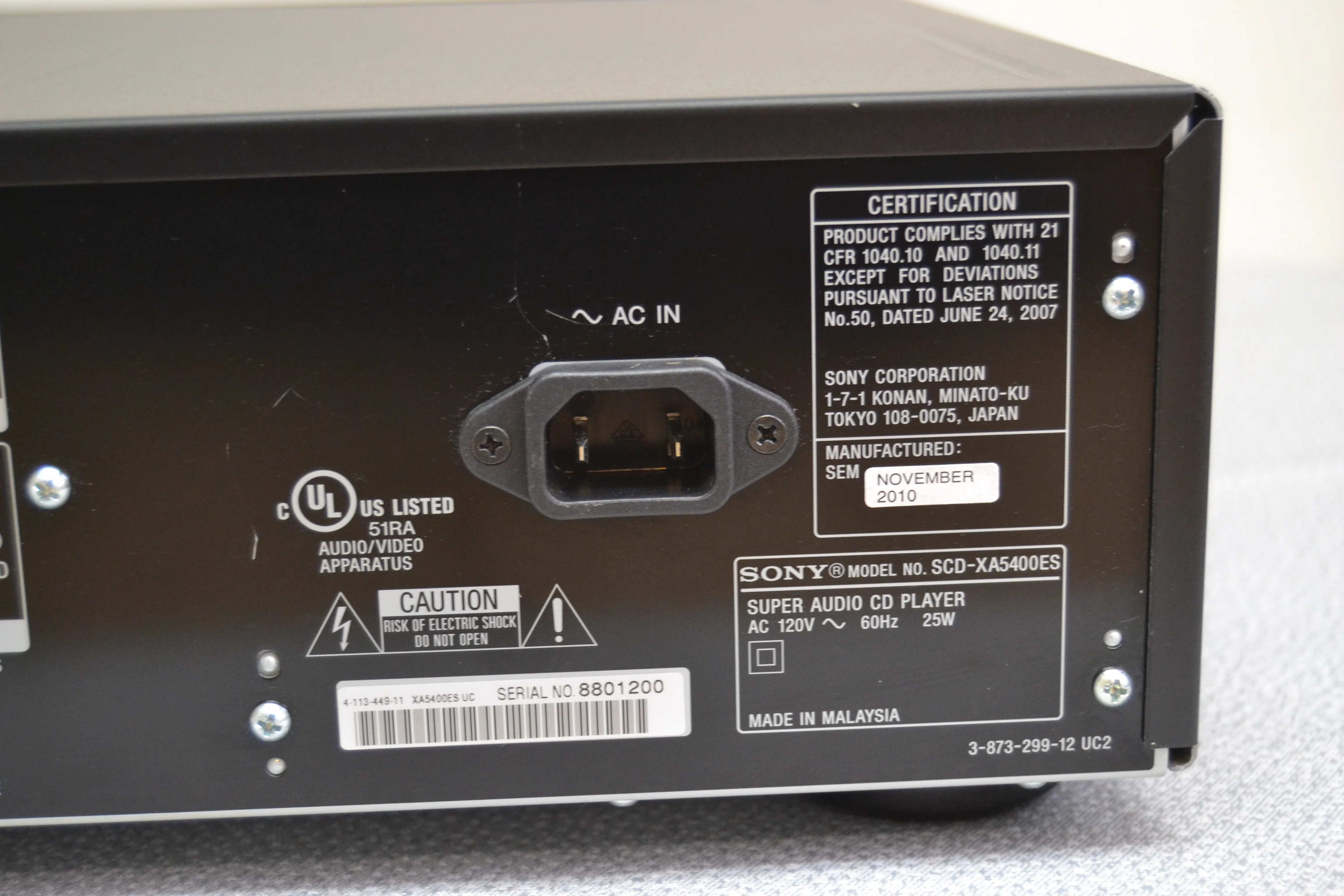 Sony SCD-XA5400ES Single Super Audio CD Player * Remote - Image 15