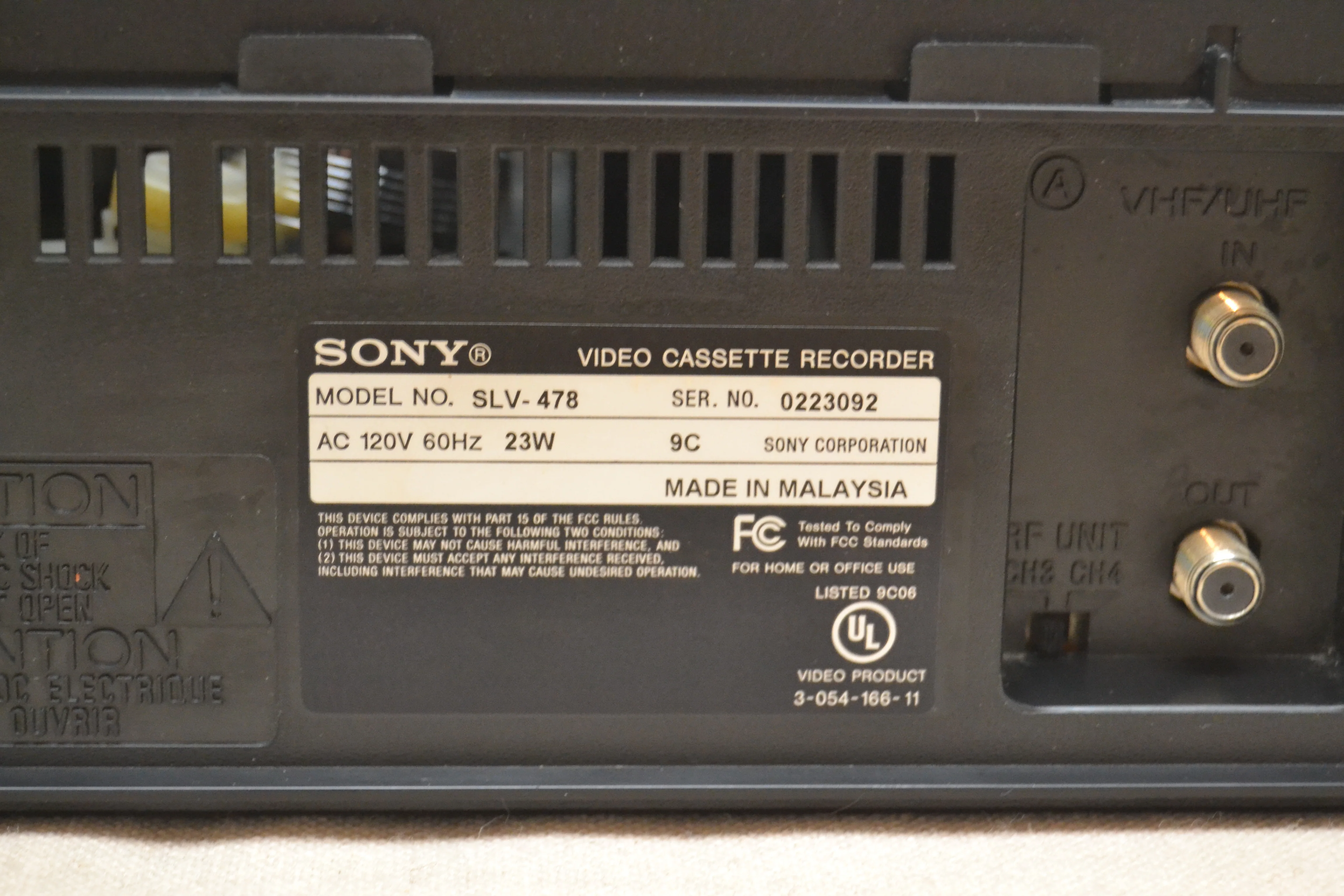 Sony SLV-478 VHS Video Cassette Recorder * Remote Control - Image 11