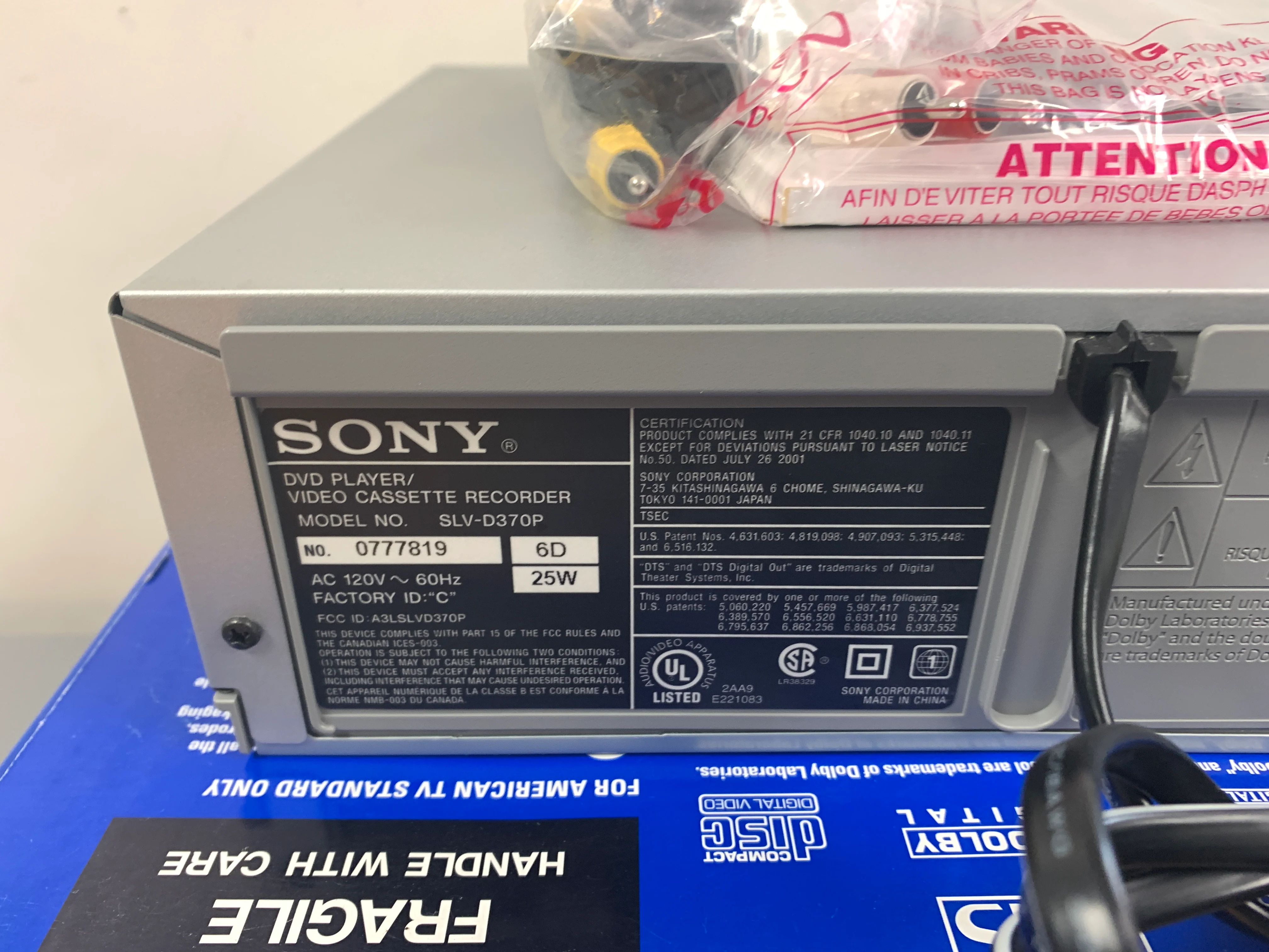 Sony SLV-D370P DVD/VHS Combo * New Open Box * Remote * Manual * Cables - Image 11