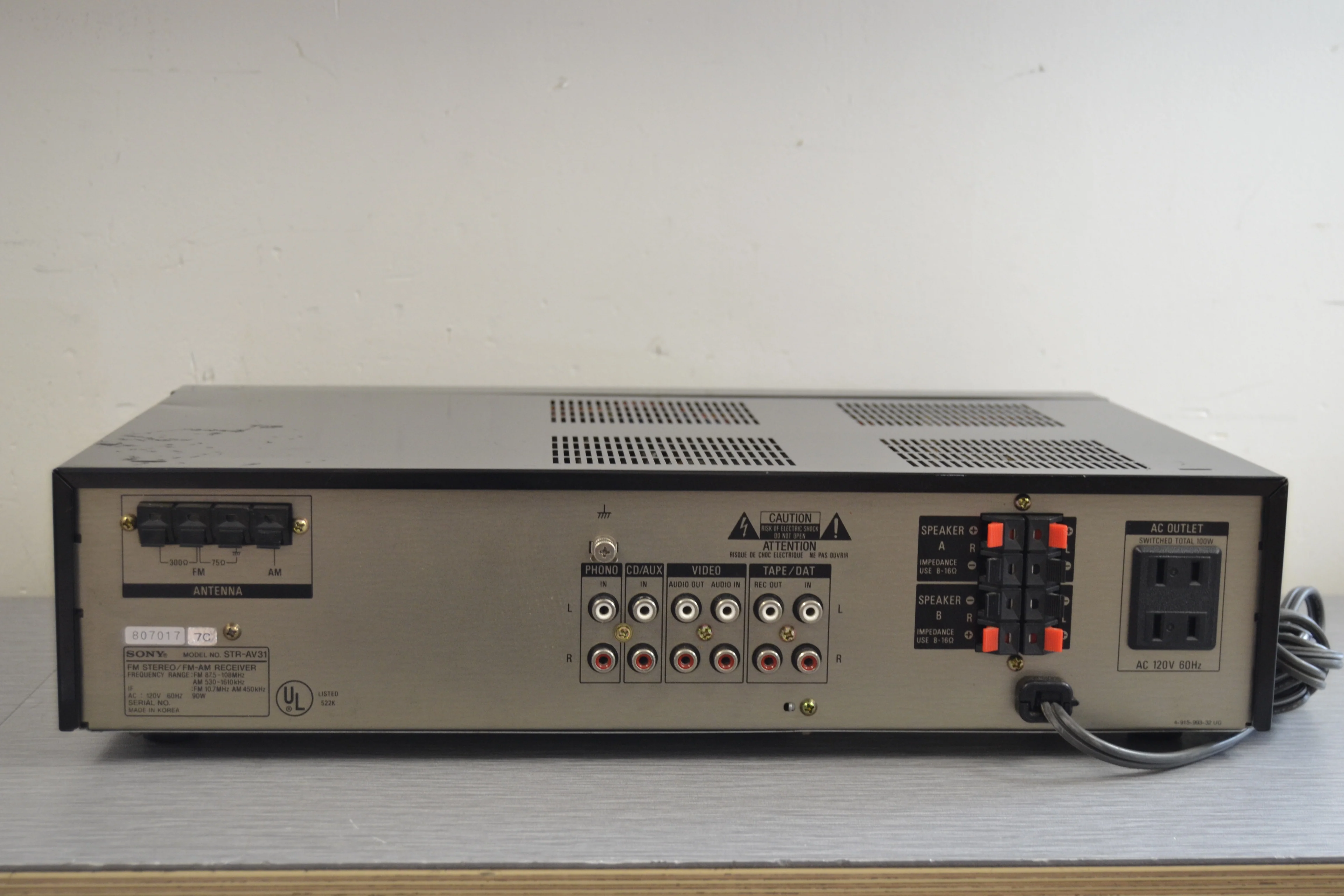Sony STR-AV31 Stereo Receiver - Image 8