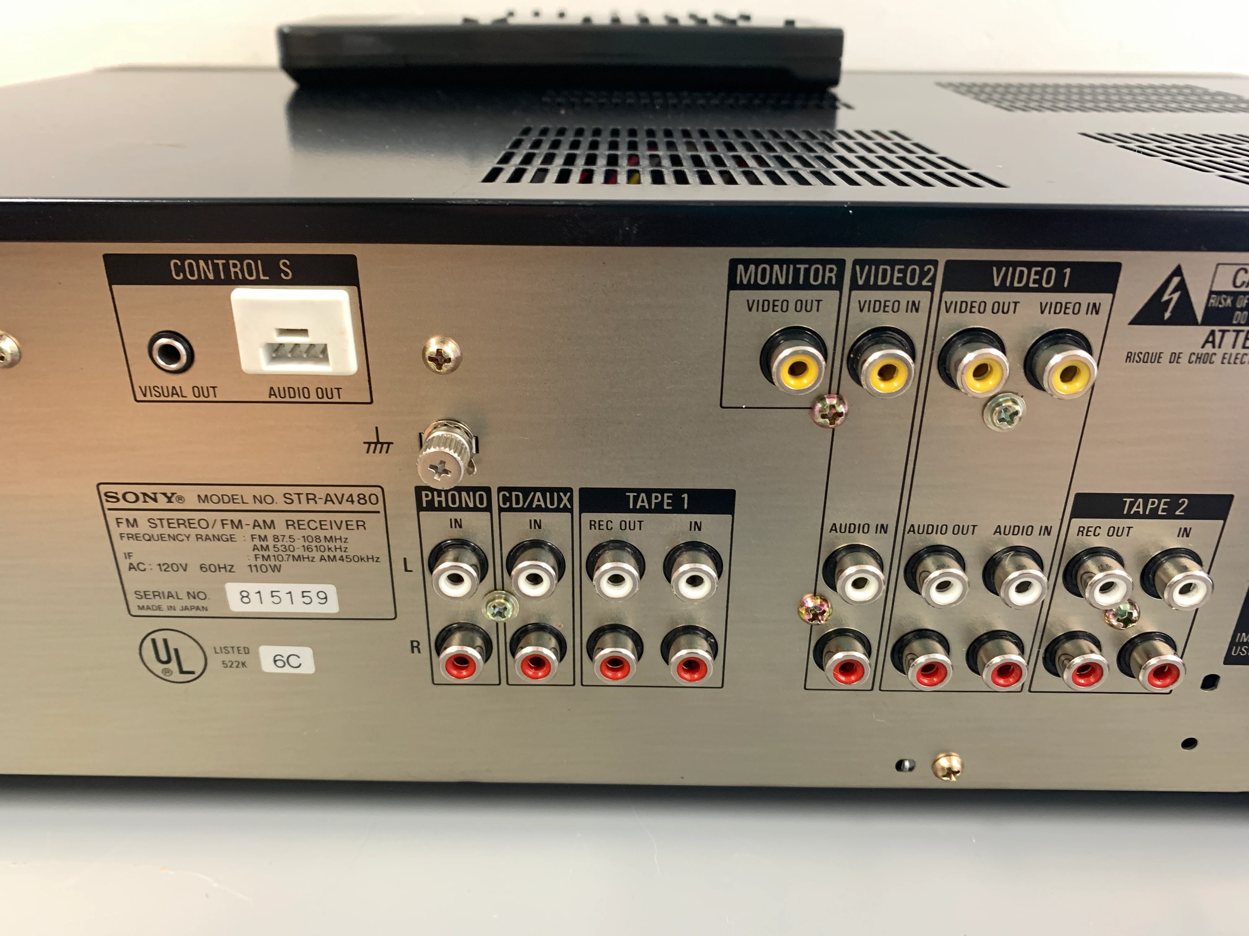 Sony STR-AV480 Stereo Receiver * Remote Control - Image 13