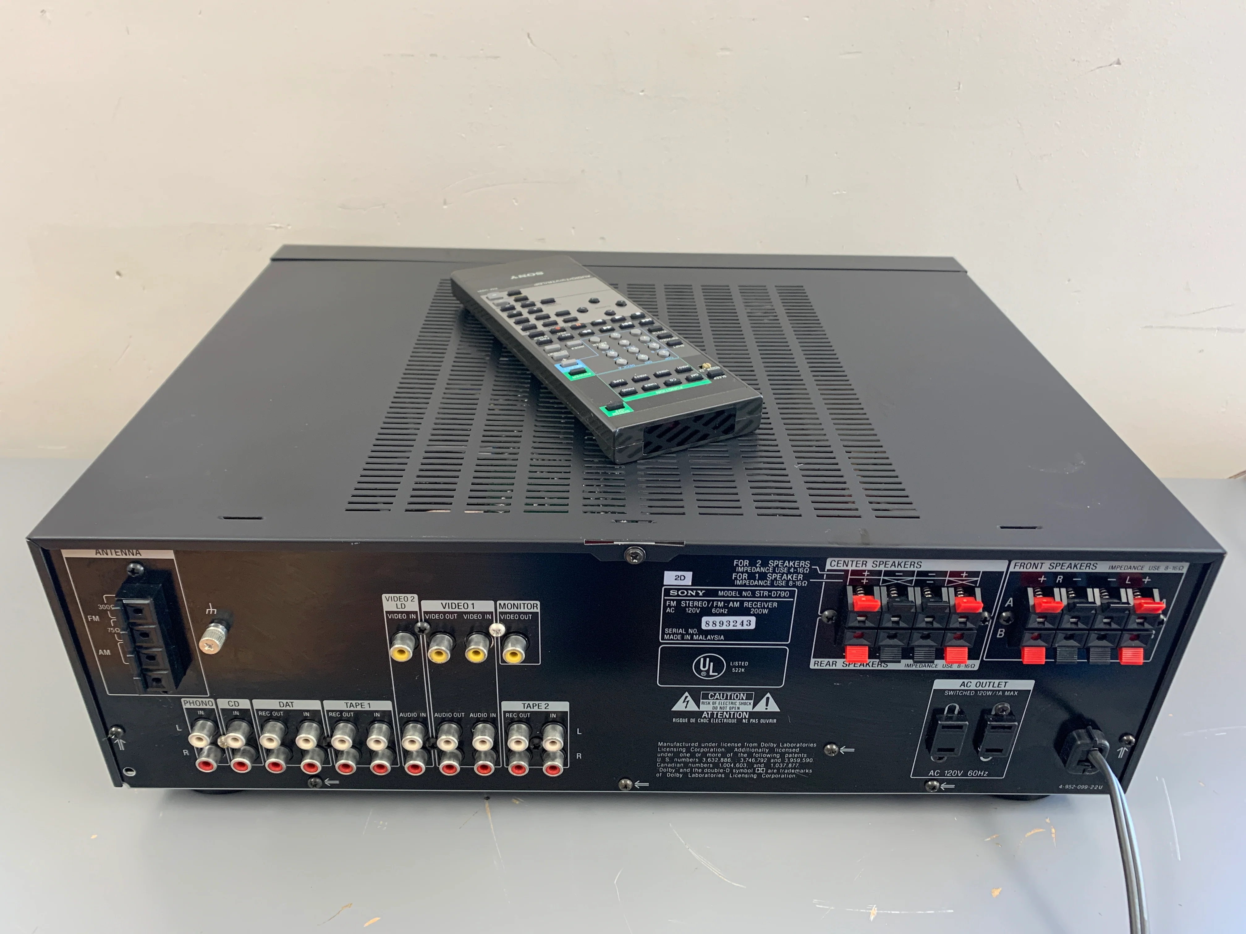 Sony STR-D790 Stereo Receiver * Remote Control * 80W RMS * 1992 - Image 11