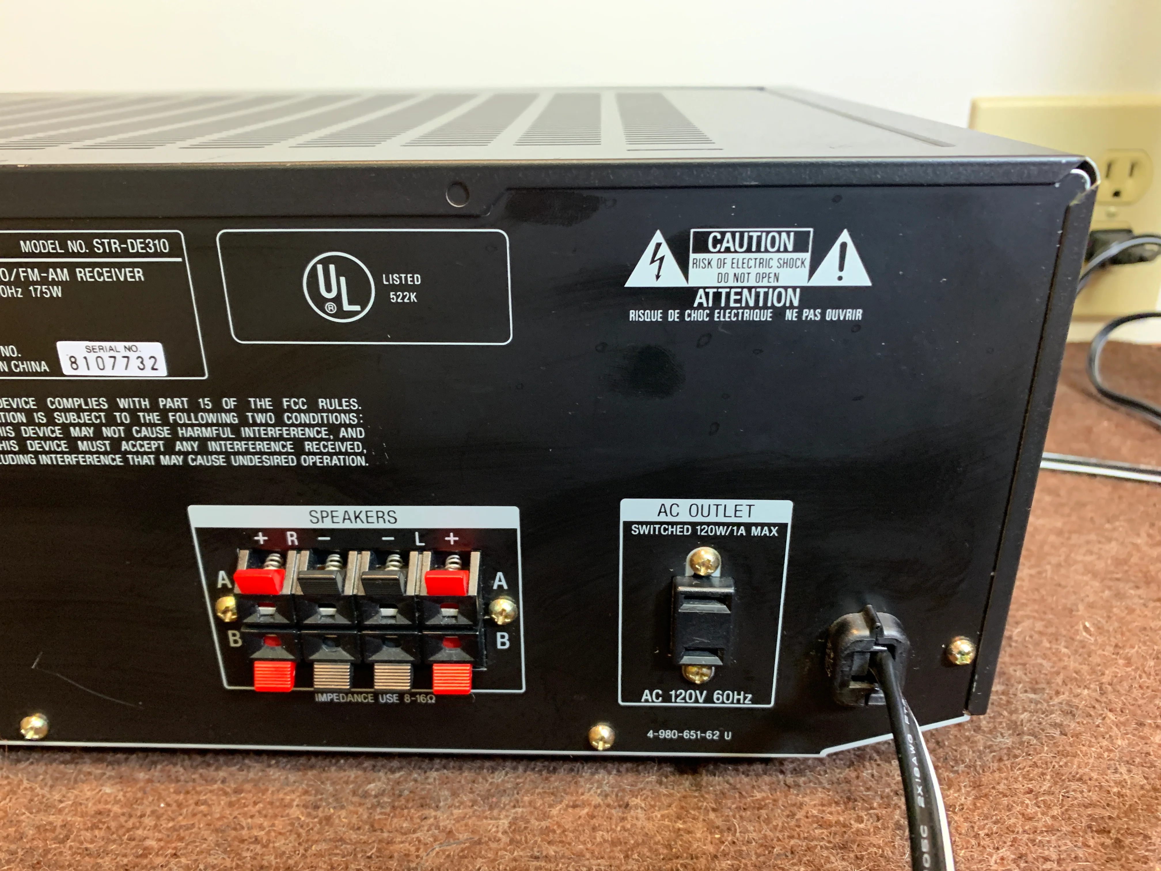 Sony STR-DE310 Stereo Receiver * 100W RMS * 1996 - Image 12